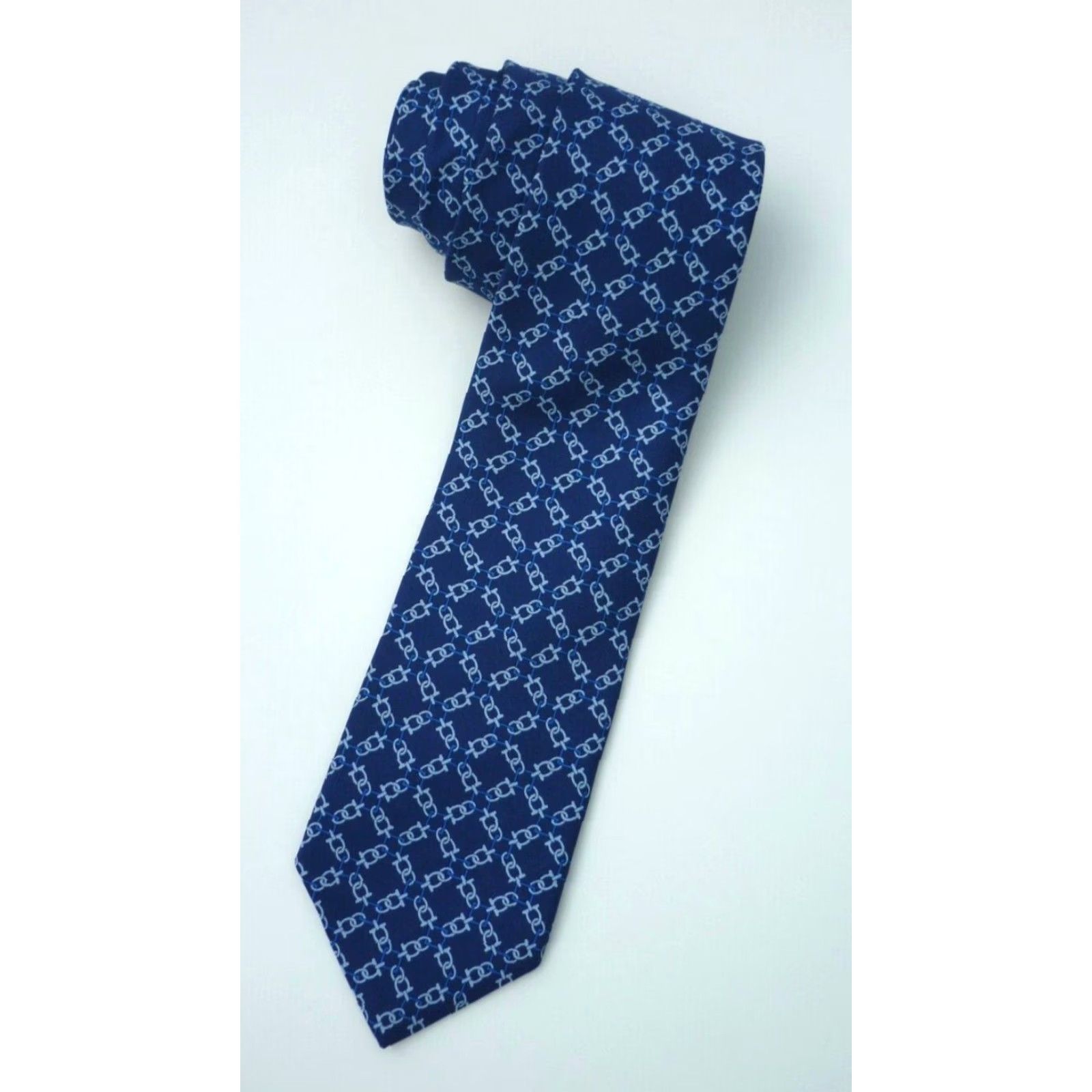 Brooks Brothers Brooks Brothers Makers and Merchants Silk Tie Printed in Italy Made in USA Men's Tie Geometric Blue Silk 61" Long 3.25" Wide Mens Size ONE SIZE - 4 Thumbnail
