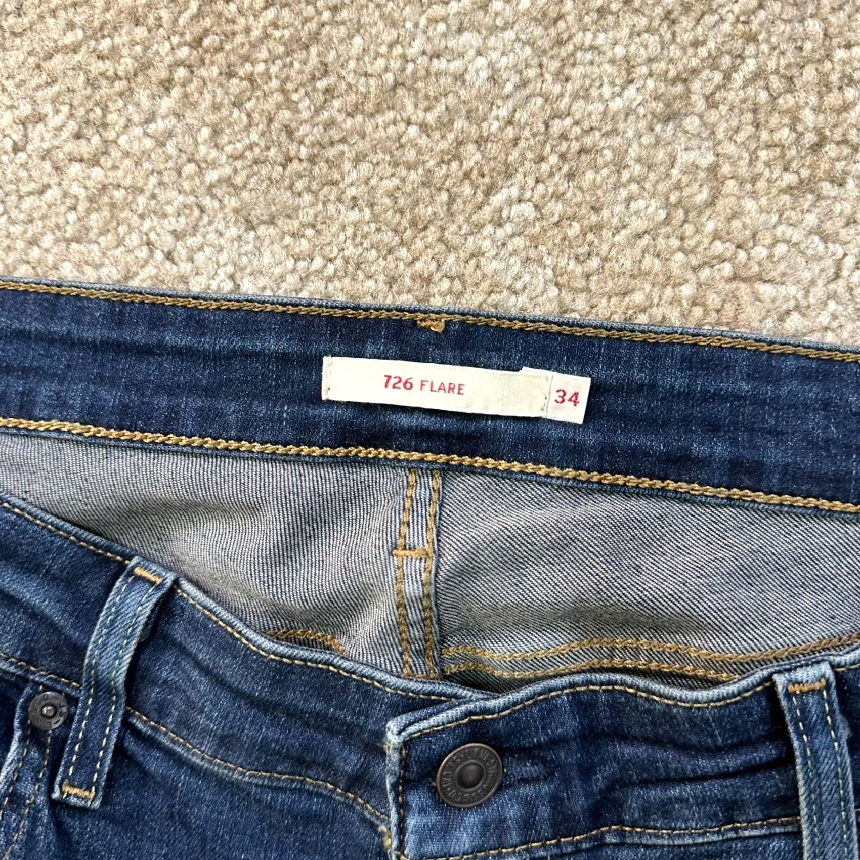 Levi's Levi's 726 High Rise Flare Jeans Premium Women 34x34 Blue Denim Vintage: No Size 24" / US 00 / IT 34 - 3 Thumbnail