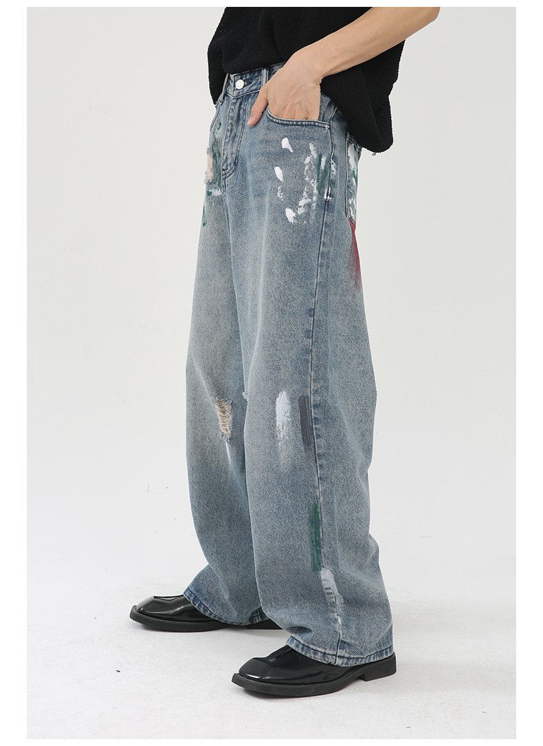 Japanese Brand × Jean Ink wash straight loose jeans men vintage Size US 32 / EU 48 - 4 Thumbnail