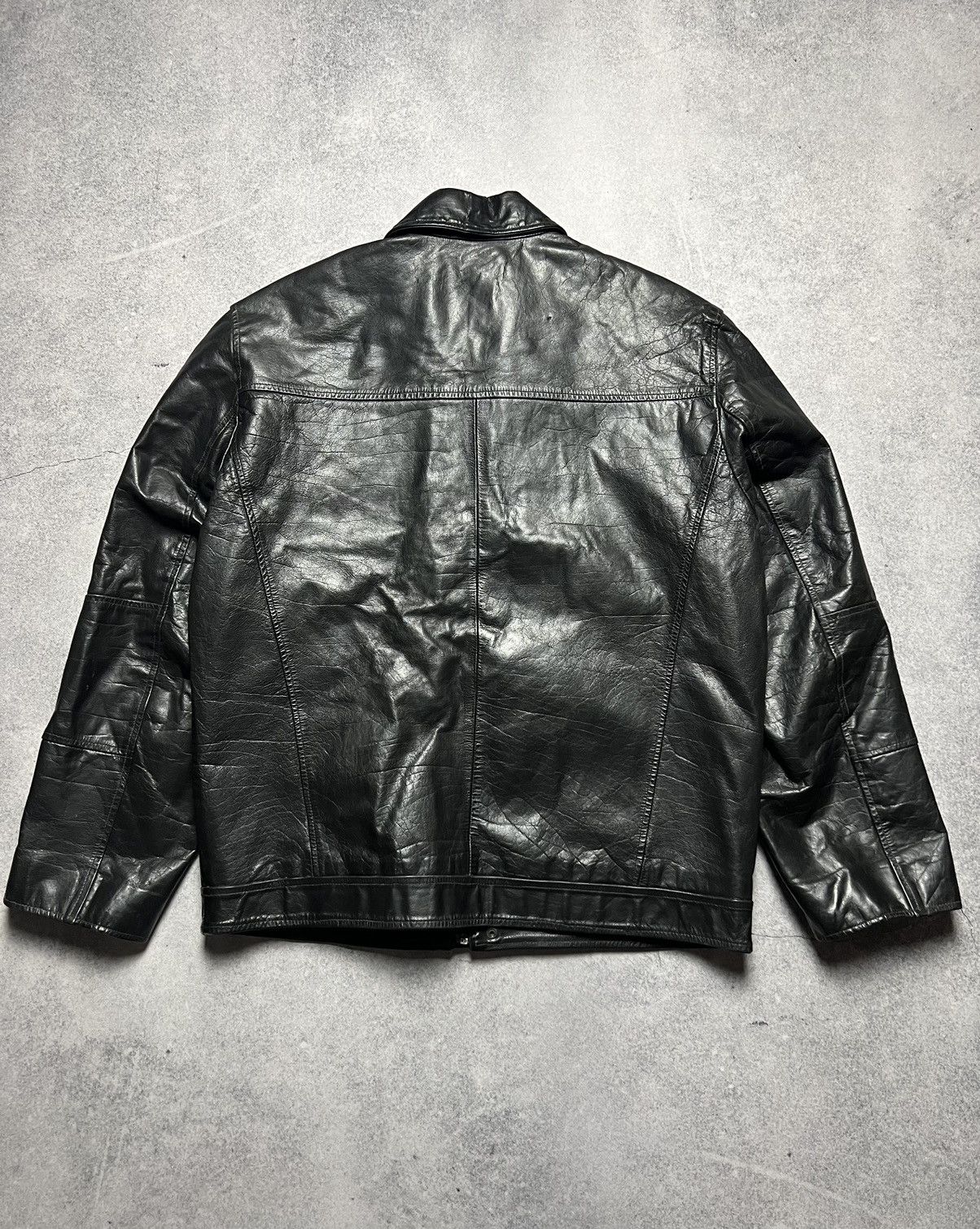 Japanese Brand Vintage Leather Faded Racing Motorcycle Jacket Size US L / EU 52-54 / 3 - 12 Thumbnail