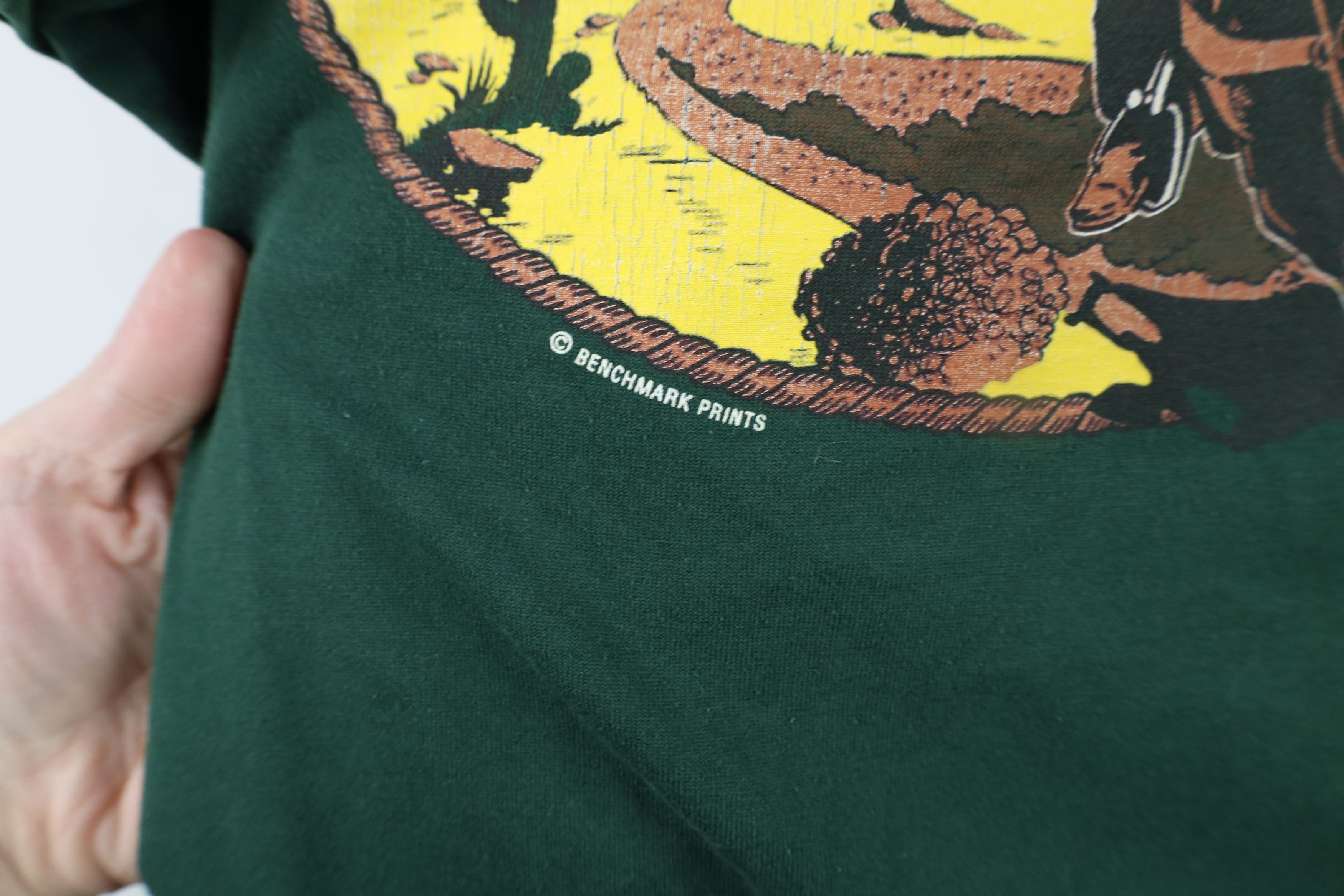 Vintage Vintage 90s Sears Whirlpool Western Cowboy T-Shirt Green Size US L / EU 52-54 / 3 - 11 Thumbnail