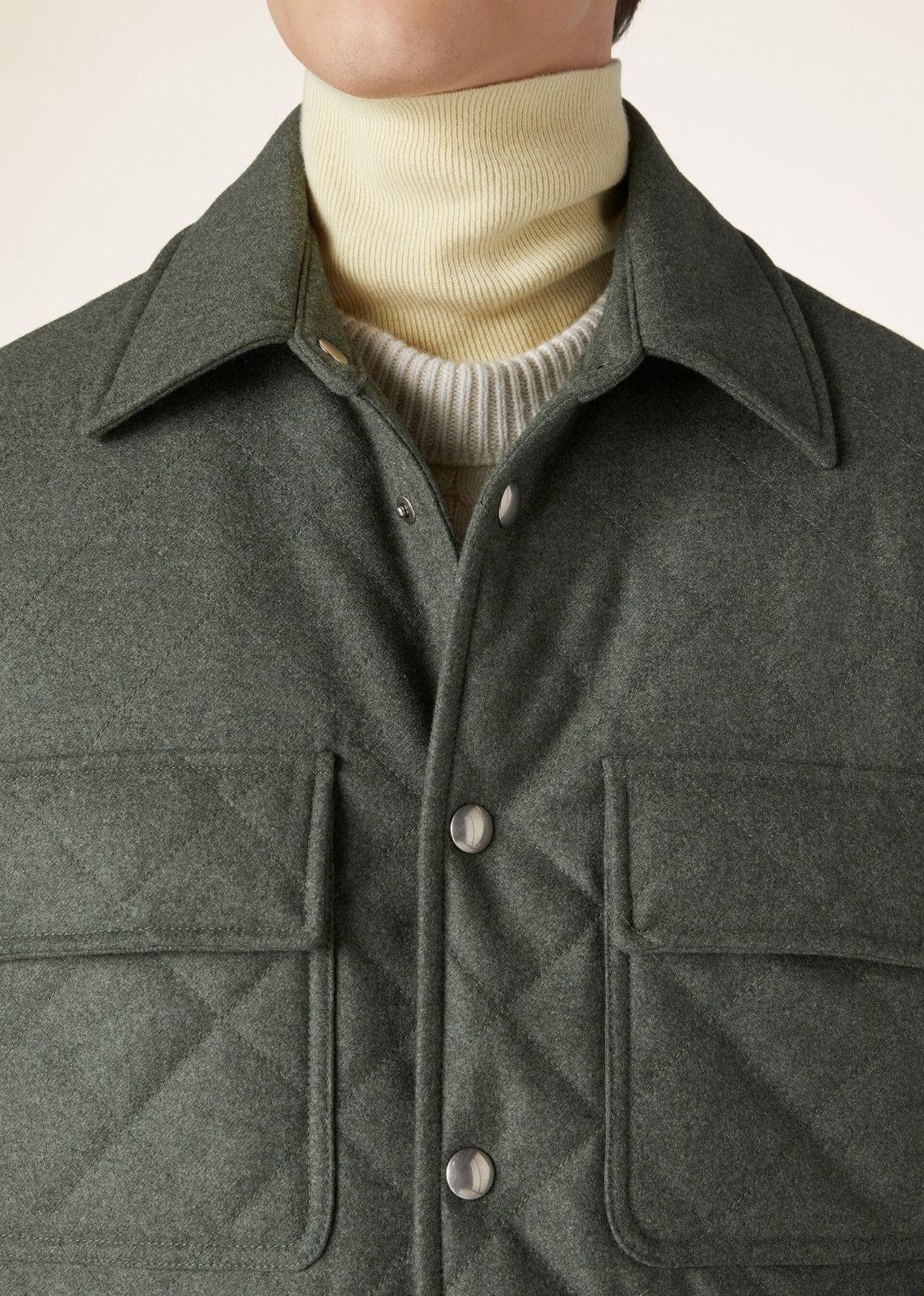 Loro Piana o1srvl11e0125 Shonai Overshirt in Green Size US S / EU 44-46 / 1 - 6 Thumbnail