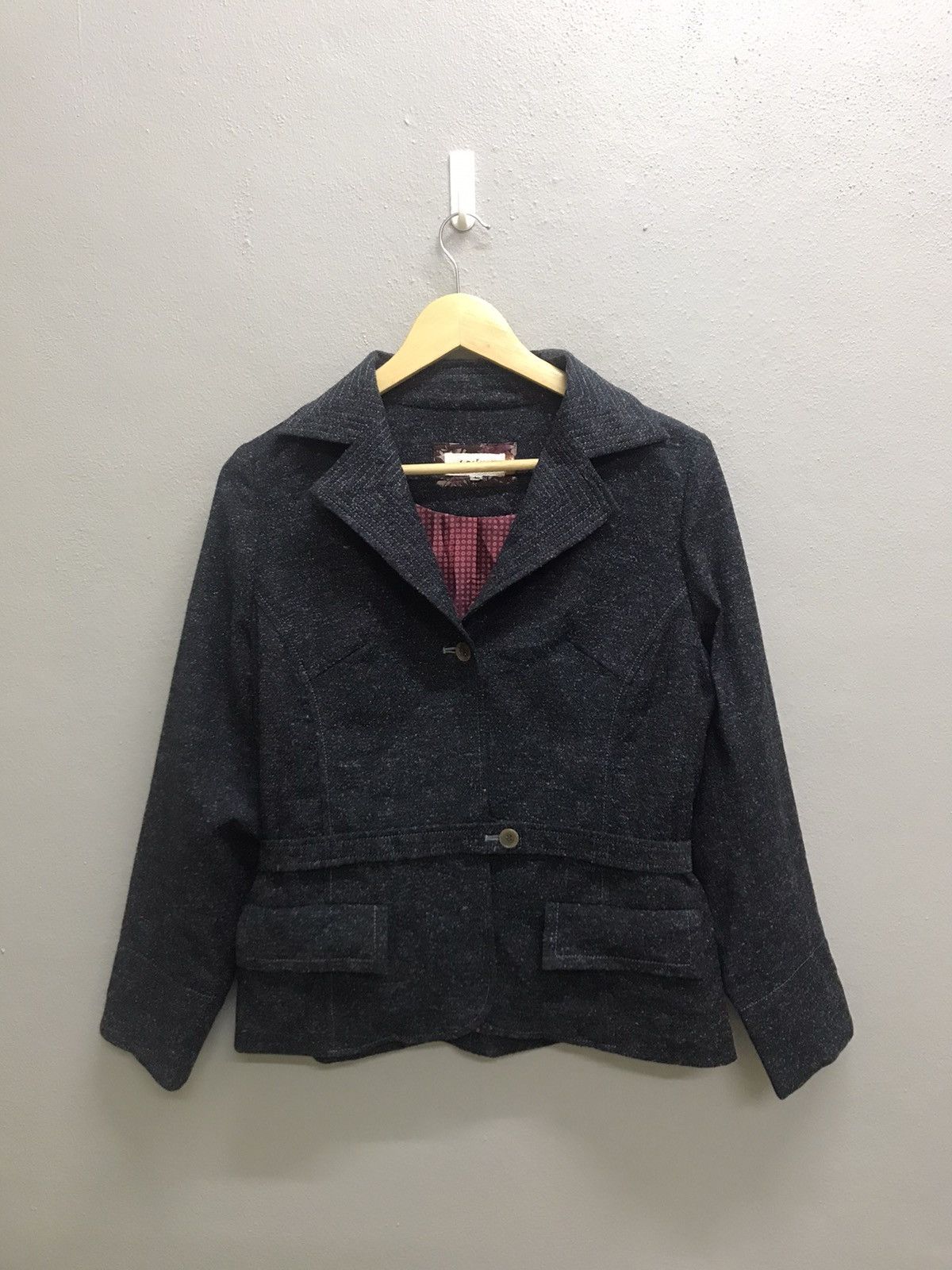 Japanese Brand VINTAGE f.CAMINO TWEED BELTED JACKET COATS Size XS / US 0-2 / IT 36-38 - 3 Thumbnail