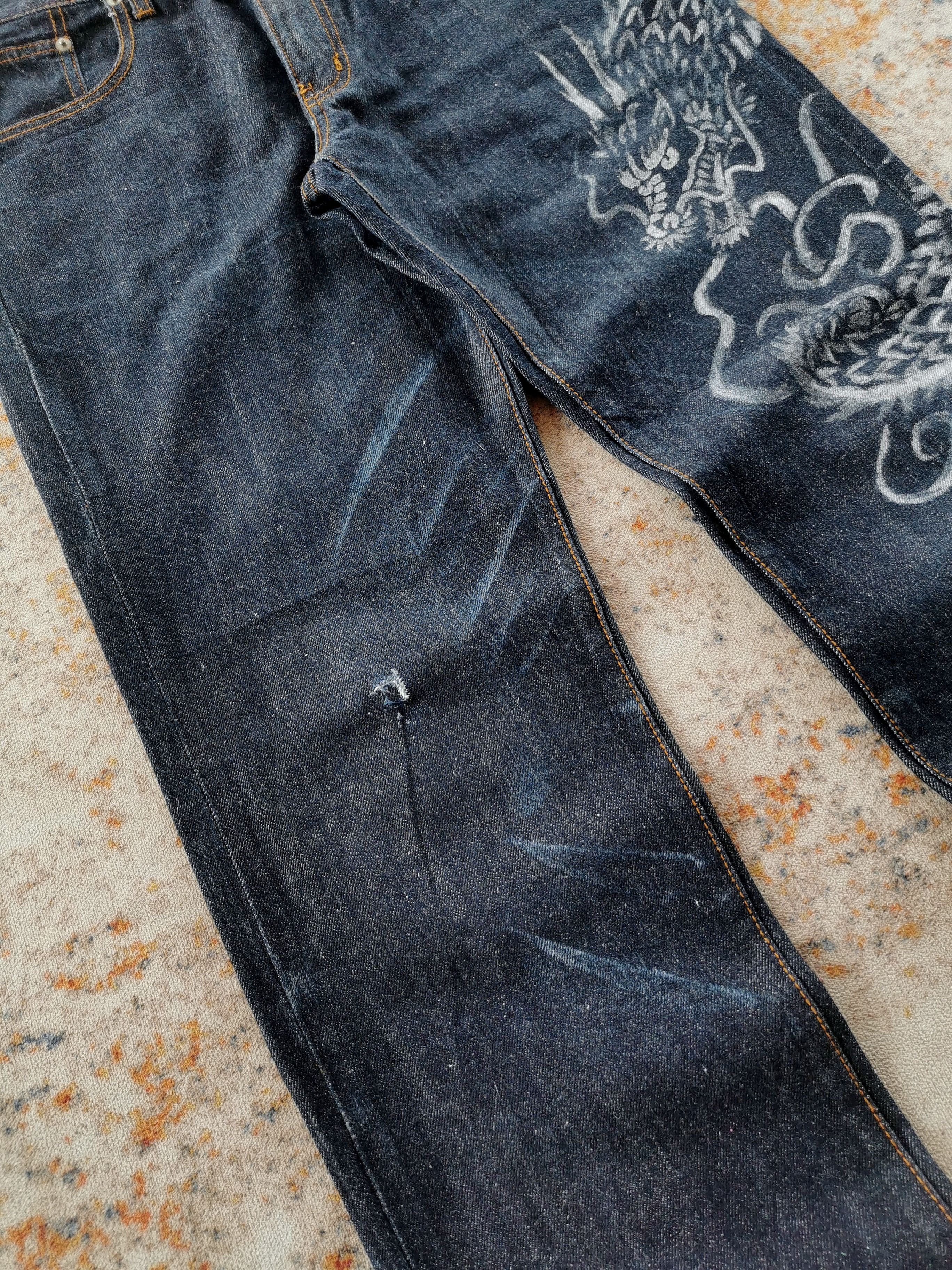 Evisu Dragon Art Denim Jeans Custom Streetwear Piece Size US 31 - 8 Thumbnail