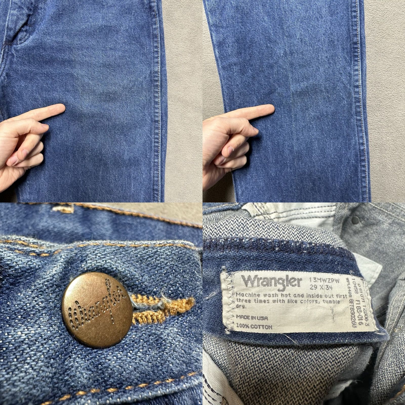 Wrangler Vintage Wrangler Jeans Men 29x34 (28x33) Blue Cowboy Cut Western - Used Condition Size US 29 - 8 Thumbnail