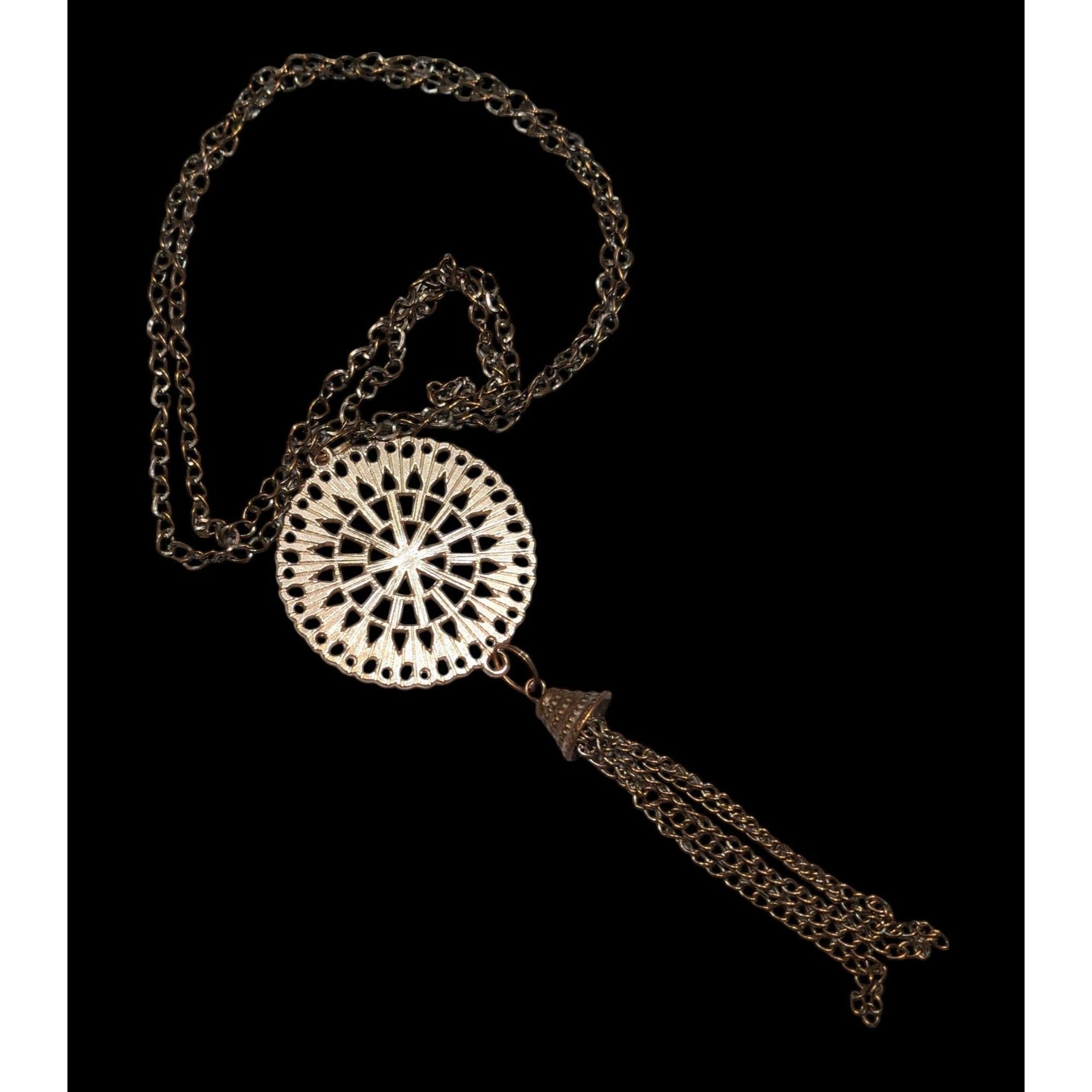 Other Bohemian Copper Tone Medallion Tassel Necklace Size ONE SIZE - 1 Thumbnail