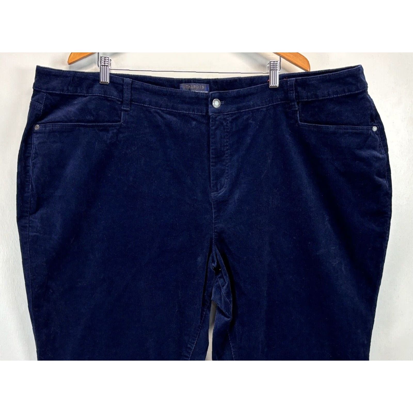 Talbots NEW Talbots Plus Size 26W Navy Corduroy Straight Leg Pants Women’s Size 26" / US 2 / IT 38 - 2 Thumbnail