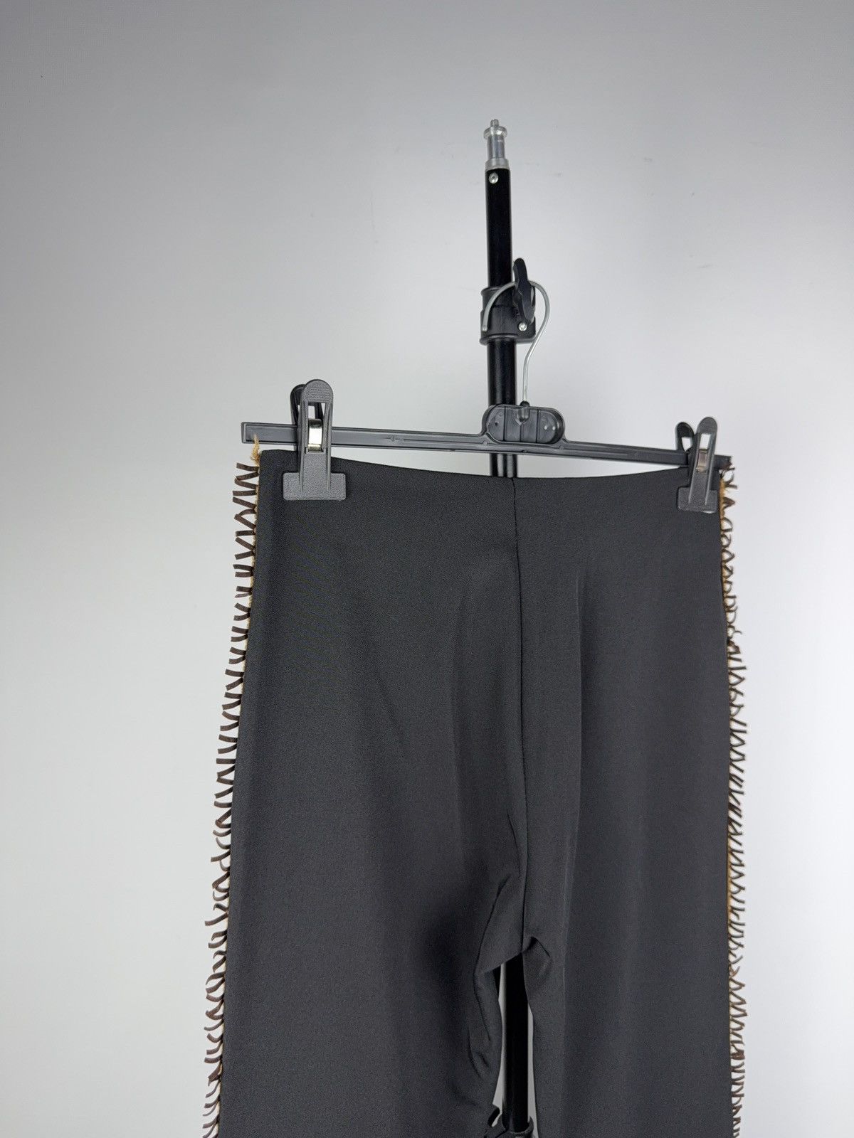 Japanese Brand Retro 00s Avant Garde Western Loana Paris Black Flare Pants Size 27" / US 4 / IT 40 - 7 Thumbnail
