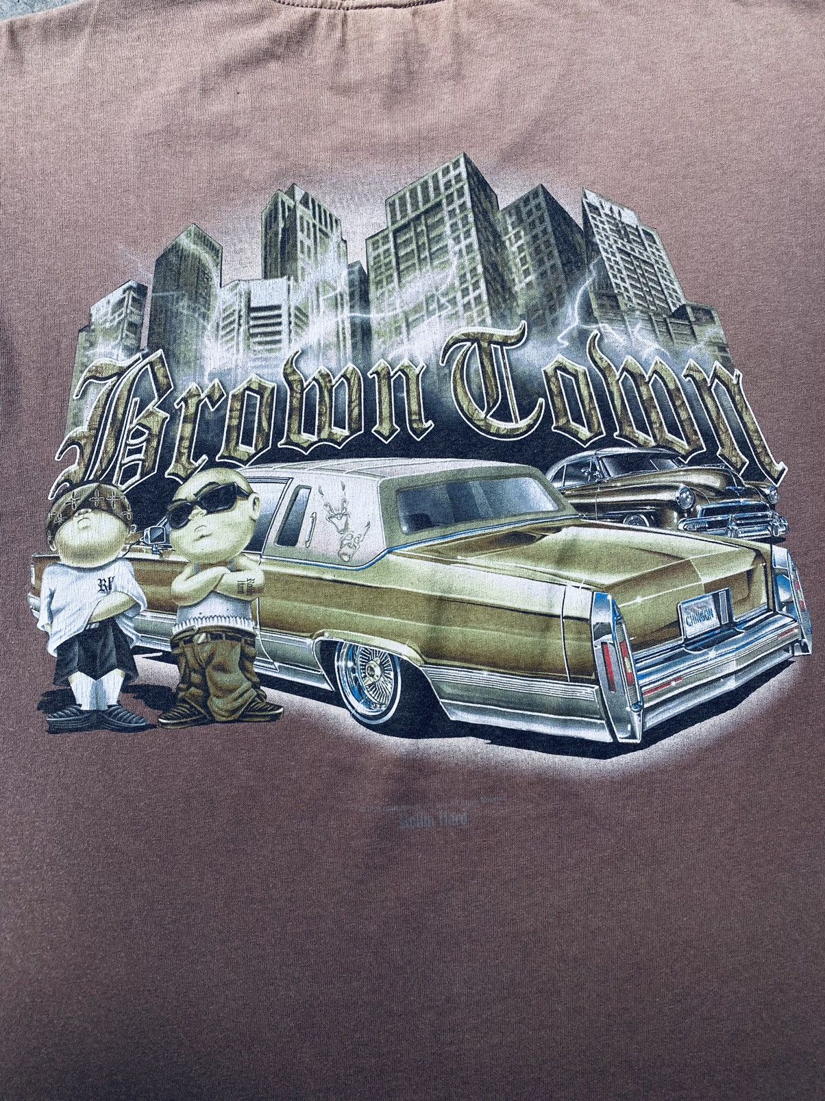 Vintage Vintage 90s Thrashed Rollin Hand Gangstar Back Print Tees Size US L / EU 52-54 / 3 - 7 Thumbnail