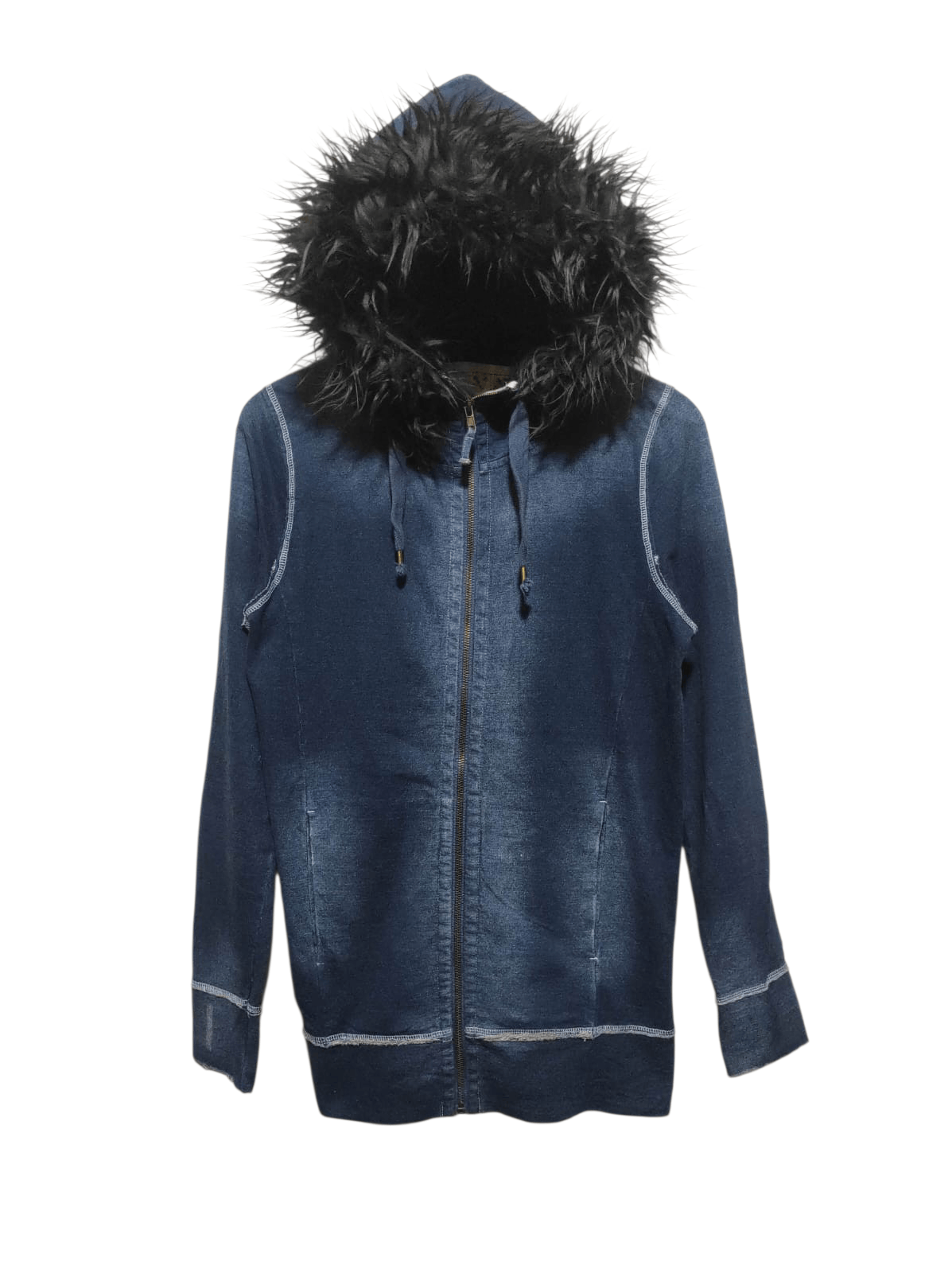 Japanese Brand Une Brise denim wash zip fur hoodie ifsix LGB vkei style Size US M / EU 48-50 / 2 - 1 Thumbnail