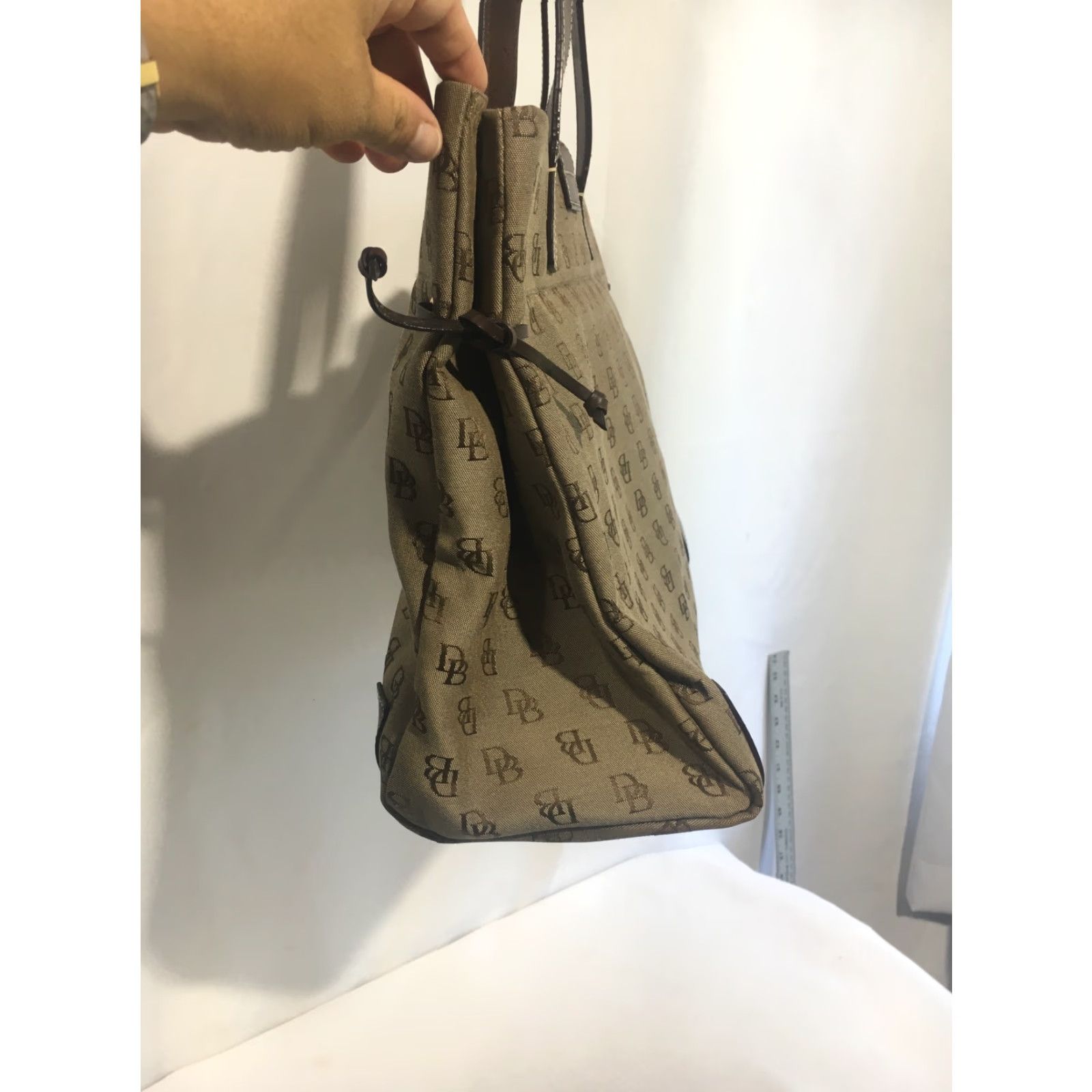 Dooney & Bourke Dooney & Bourke Tote Logo Signature Large Hand Bag Women Brown Fabric Magnetic Snap 15x11x6 Size ONE SIZE - 4 Thumbnail