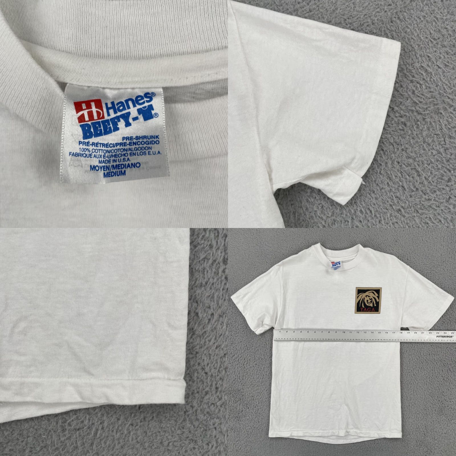 Hanes VINTAGE Hanes Beefy-T Shirt Mens M White 90s Solid Crew Neck Short Sleeve Made In USA Size US M / EU 48-50 / 2 - 8 Thumbnail