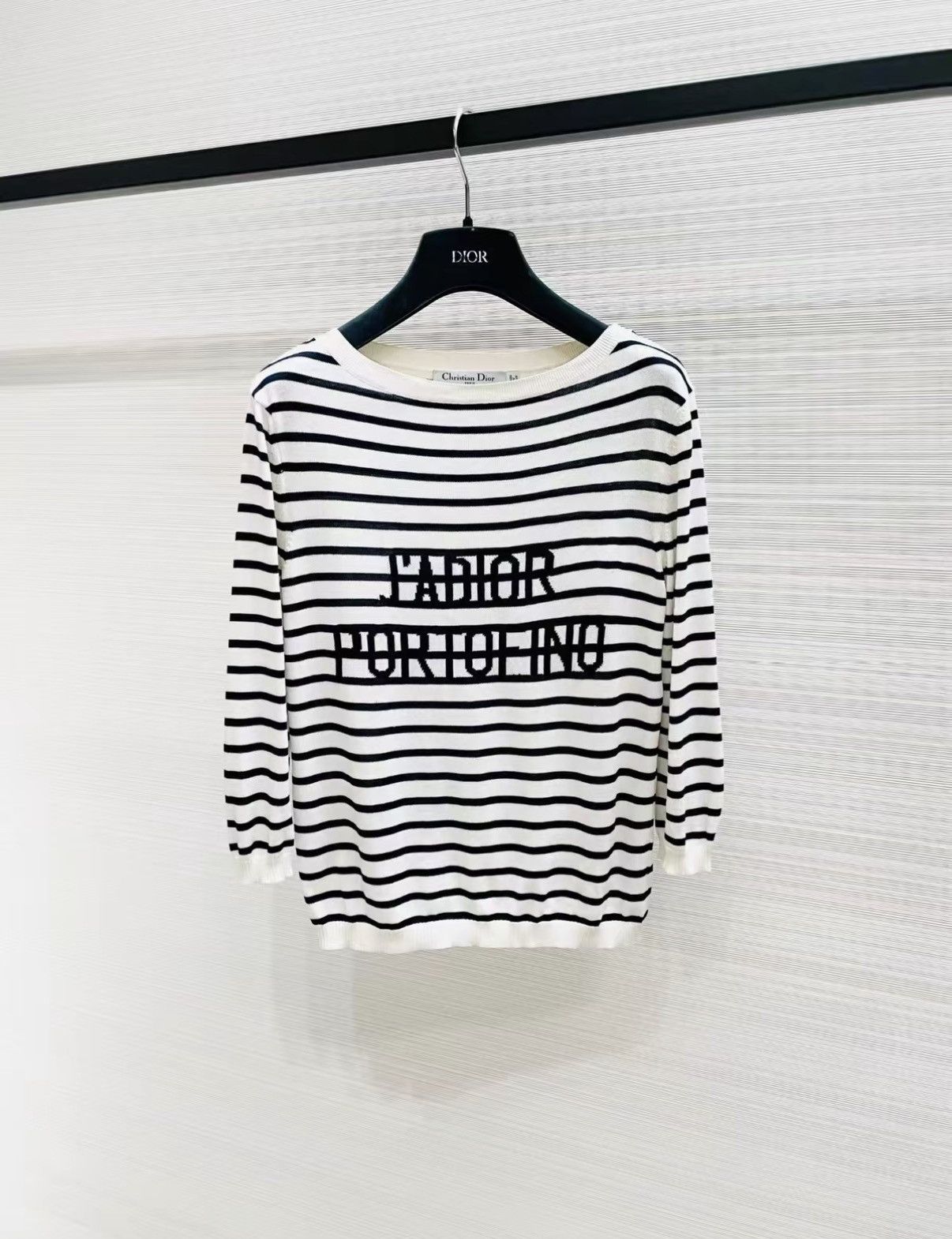 Dior Dior F36 Black & White Striped Knit Sweater J33 Size XS / US 0-2 / IT 36-38 - 1 Thumbnail