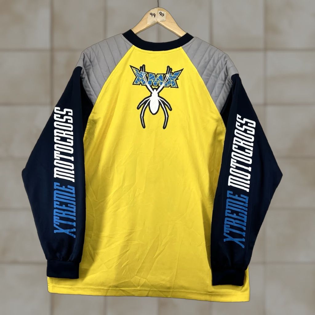 Athletic Works VTG 90s Y2K Extreme Motocross XMX Jersey Light Padding Mens Large Yellow Colorblock Spider 90s Motocross Biker Jersey Mens Size US L / EU 52-54 / 3 - 1 Thumbnail