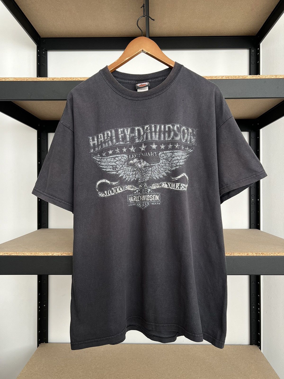 Harley Davidson Vintage 2012 Harley Davidson Eagle Red Rock Black T-shirt Size US XL / EU 56 / 4 - 3 Thumbnail