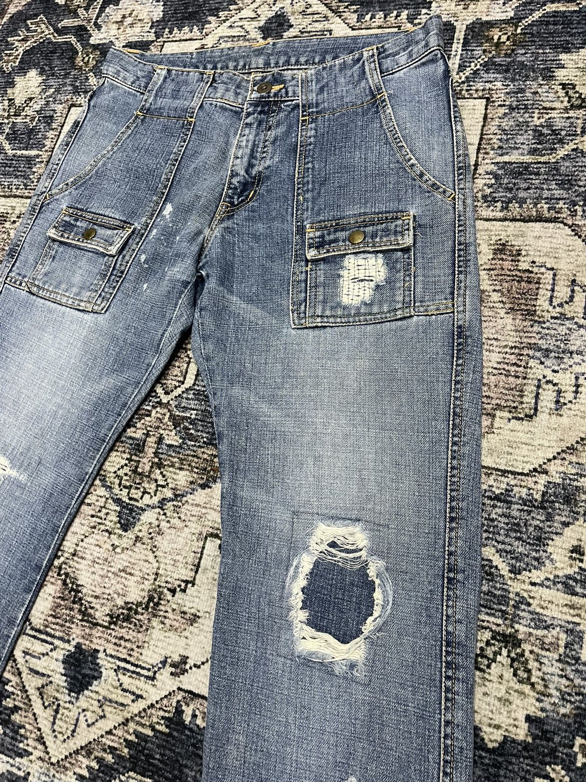 Boycott × If Six Was Nine × Vintage Vintage BOYCOTT Bush Pants Distressed Denim Pants Size US 33 - 6 Thumbnail