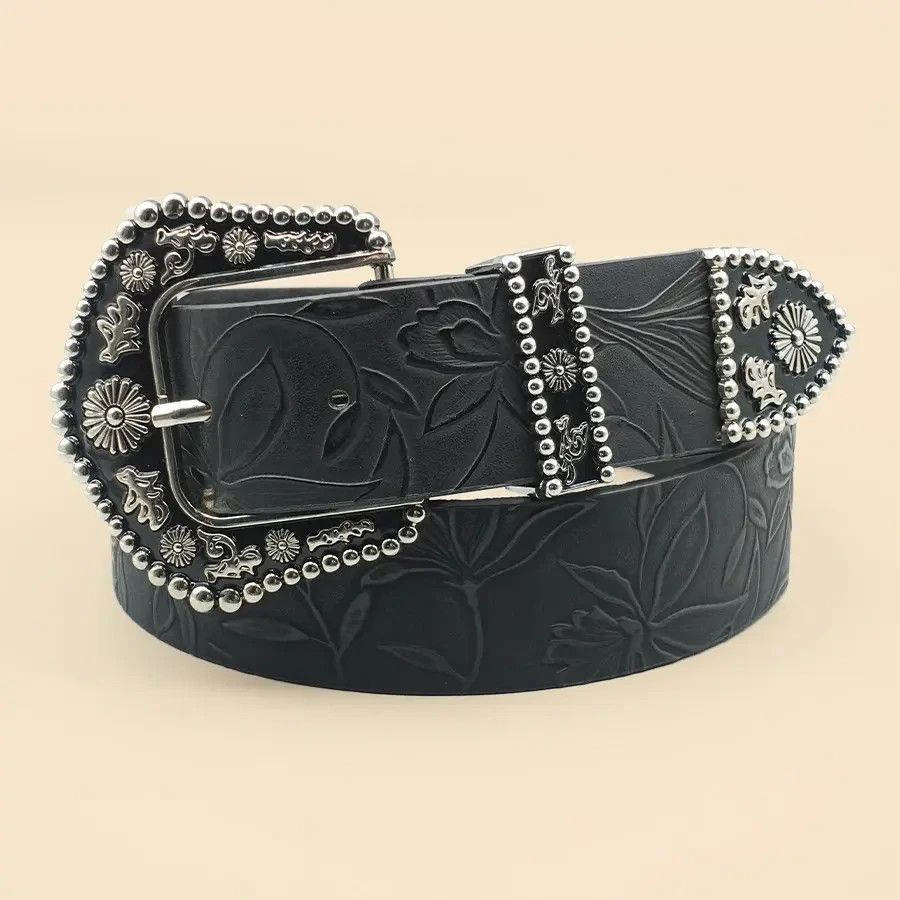Jewelry Elegant Vintage Carved Buckle Leaf Belt Size ONE SIZE - 2 Thumbnail