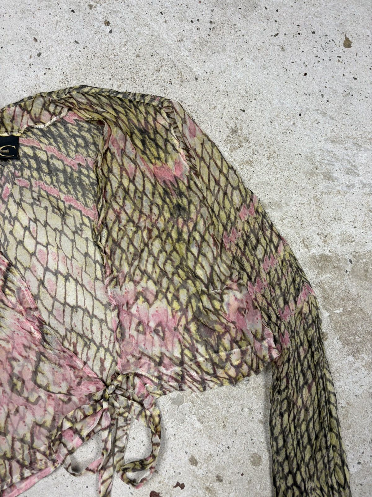 Just Cavalli Vintage 2000s Just Cavalli Snake Skin Print Mermaid Mesh Top Size M / US 6-8 / IT 42-44 - 6 Thumbnail