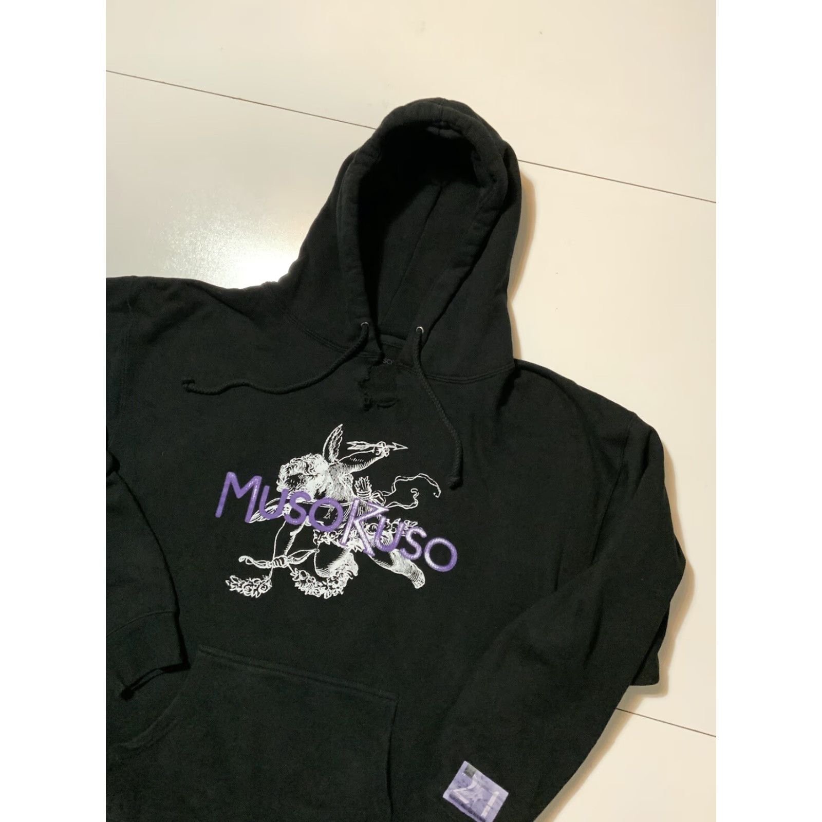 Vintage Muso Kuso Emanuel Ricci Guardian Angel Numbers Cherub Pullover Hoodie XL Men Black Sz. XL Size US XL / EU 56 / 4 - 3 Thumbnail