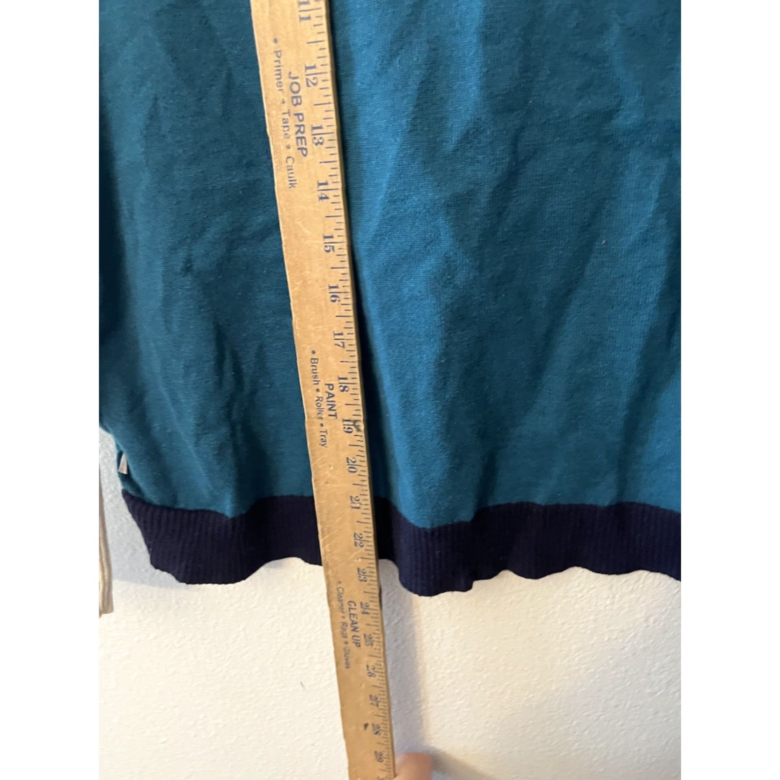 Talbots Talbots Teal Sweater Pullover w/ White Sleeves Size M Womens Size Medium Size M / US 6-8 / IT 42-44 - 4 Thumbnail