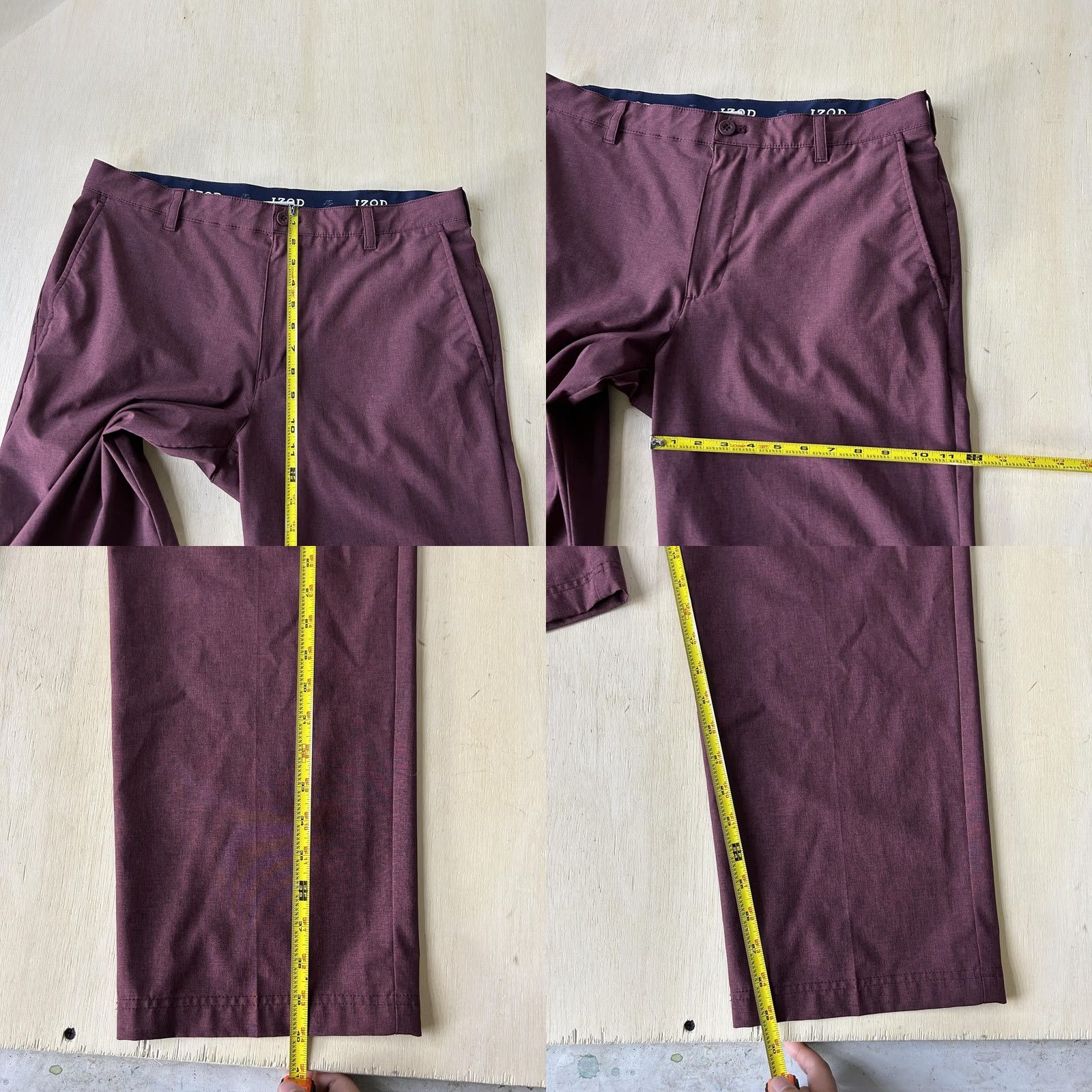 Izod IZOD Golf Pants Mens 36x30 Red Chino Straight Leg Stretch Microfiber Casual Slas h Pockets Logo Size US 36 / EU 52 - 8 Thumbnail