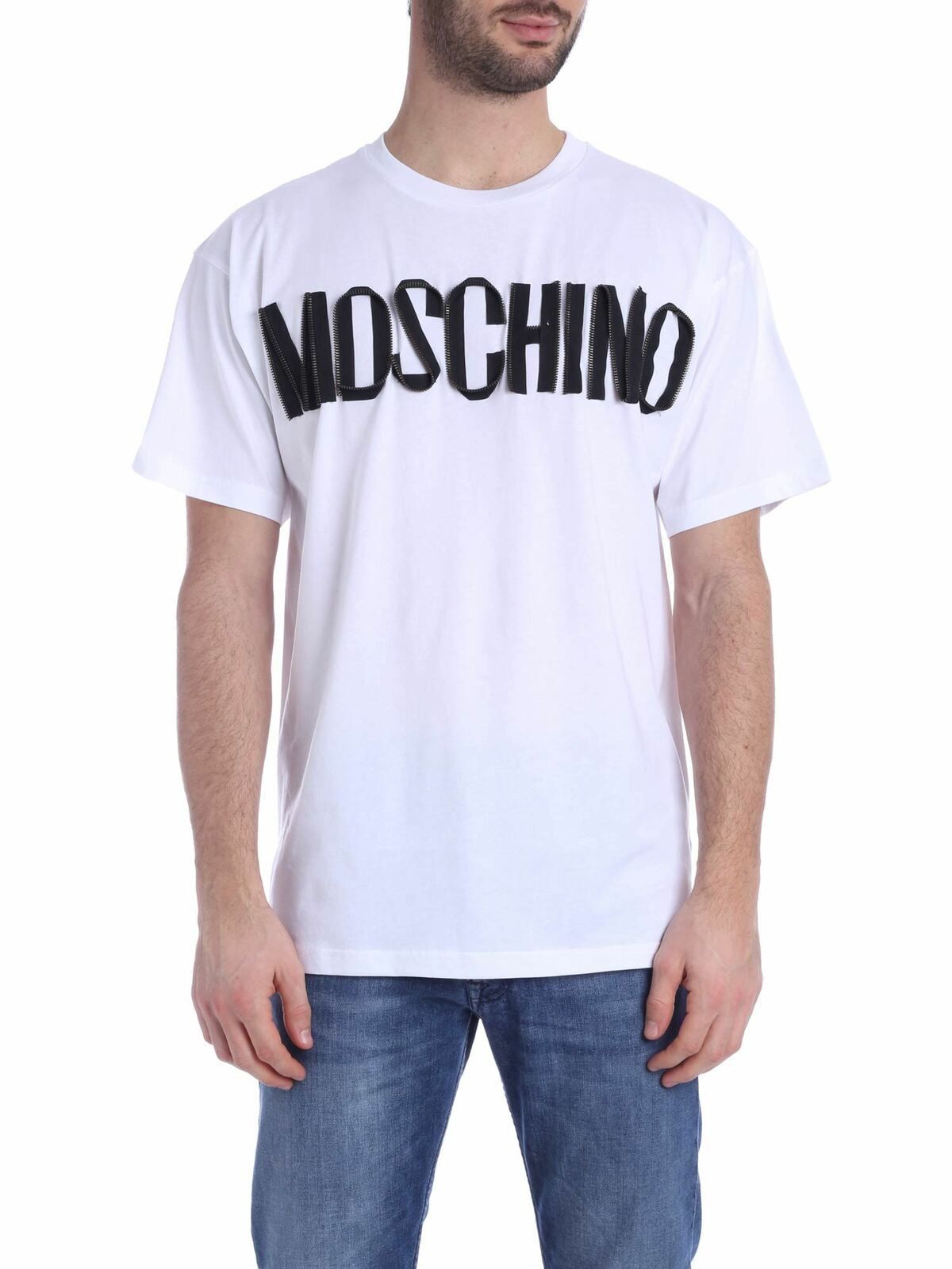 Moschino o1y0225 Logo Crewneck T-Shirt in White Size US M / EU 48-50 / 2 - 1 Thumbnail