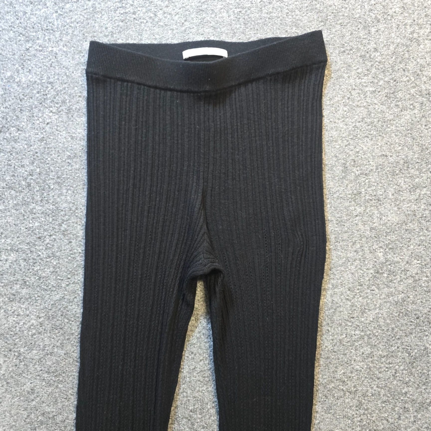 Rebecca Taylor Rebecca Taylor Pants Womens Small Black Wool Blend Ribbed Knit Flare Lounge Flared Ankle Size 28" / US 6 / IT 42 - 2 Thumbnail