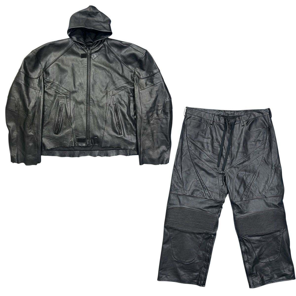 Balenciaga BALENCIAGA 2024SS Demna Gvasalia Leather Biker Racing Pants Size US 32 / EU 48 - 2 Thumbnail