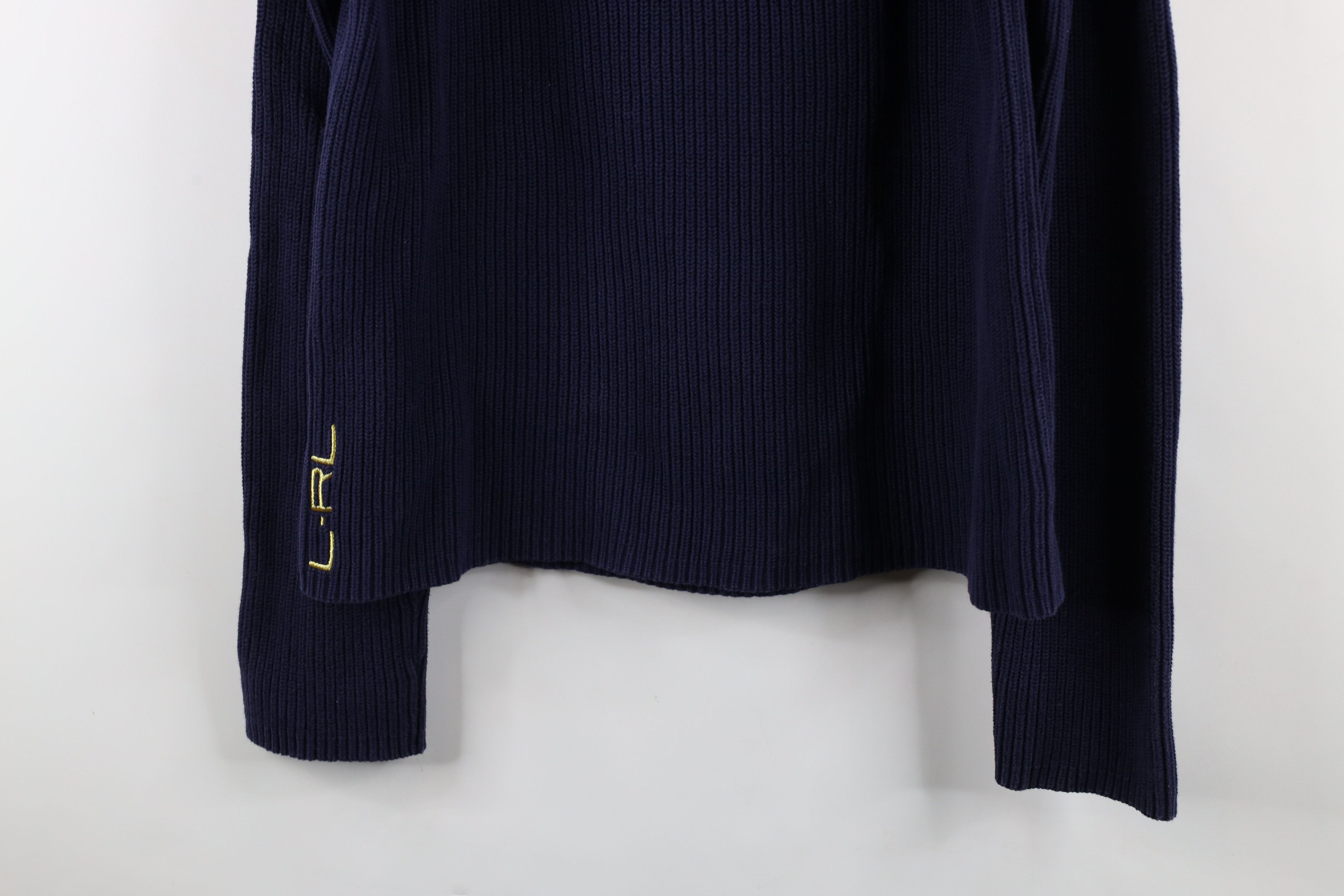 Ralph Lauren × Vintage Vintage 90s Ralph Lauren Asymmetrical Ribbed Knit Sweater Size XL / US 12-14 / IT 48-50 - 3 Thumbnail