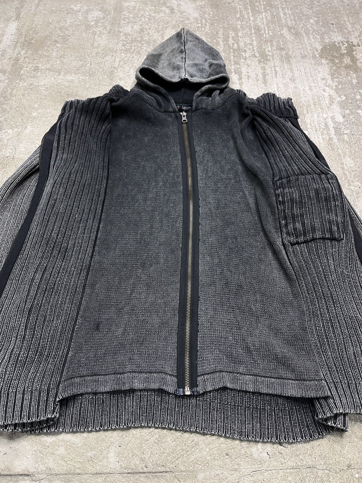 Vintage AVANTGARDE HOODED ZIP KNITTED SWEATER WITH POCKETS - 1358 Size US M / EU 48-50 / 2 - 5 Thumbnail