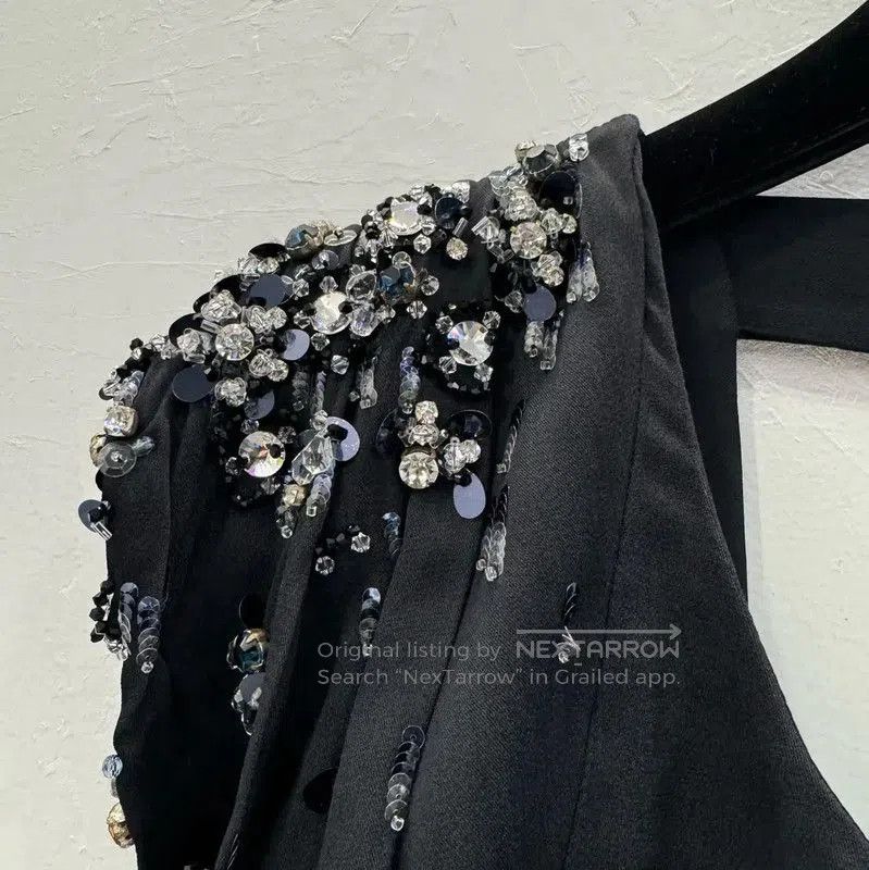 Miu Miu Miu Miu Black Dress with Embellished Shoulders . Size S / US 4 / IT 40 - 3 Thumbnail