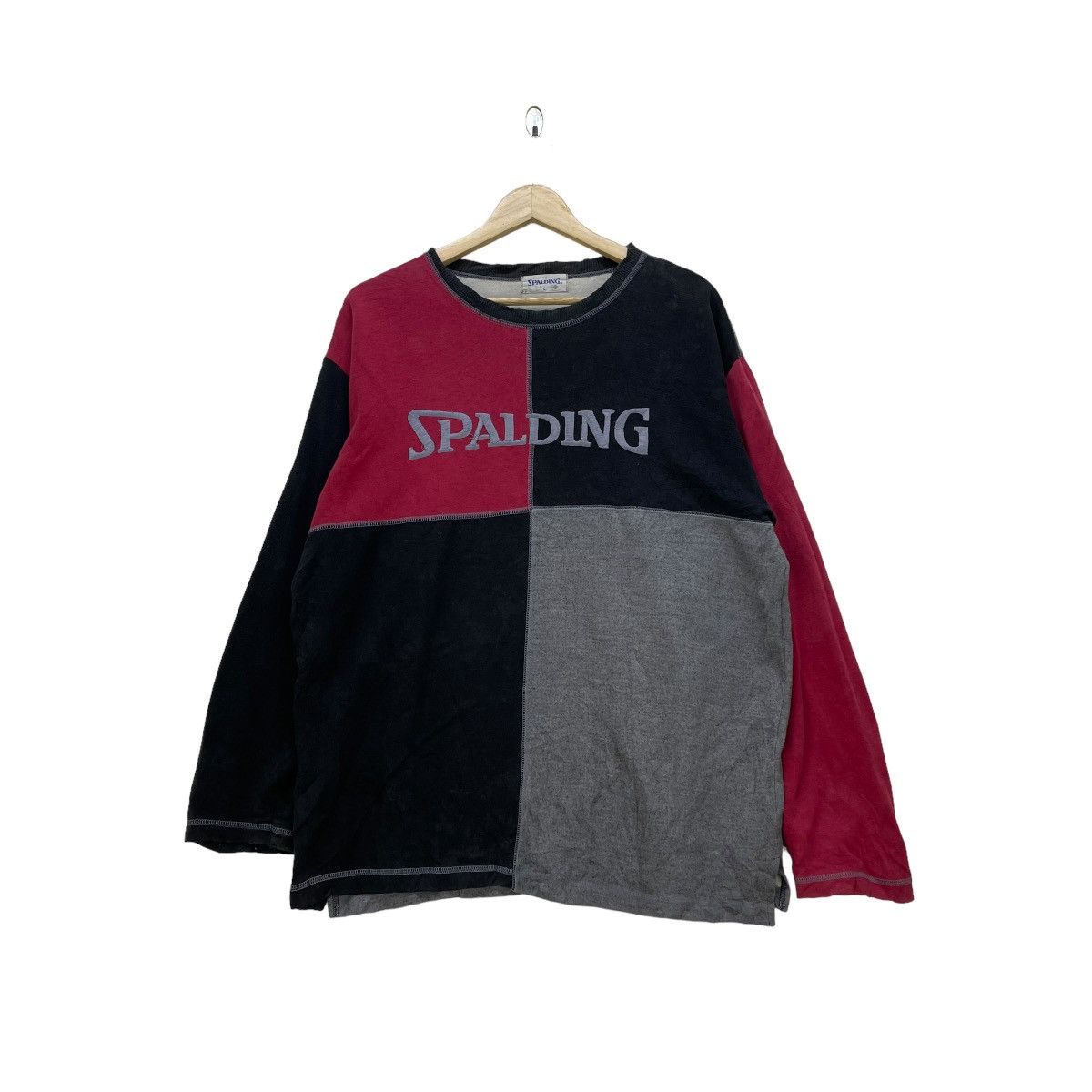 Vintage Spalding Embroidered Spell Out Logo Colour Blocks Pull Over Size US S / EU 44-46 / 1 - 1 Thumbnail