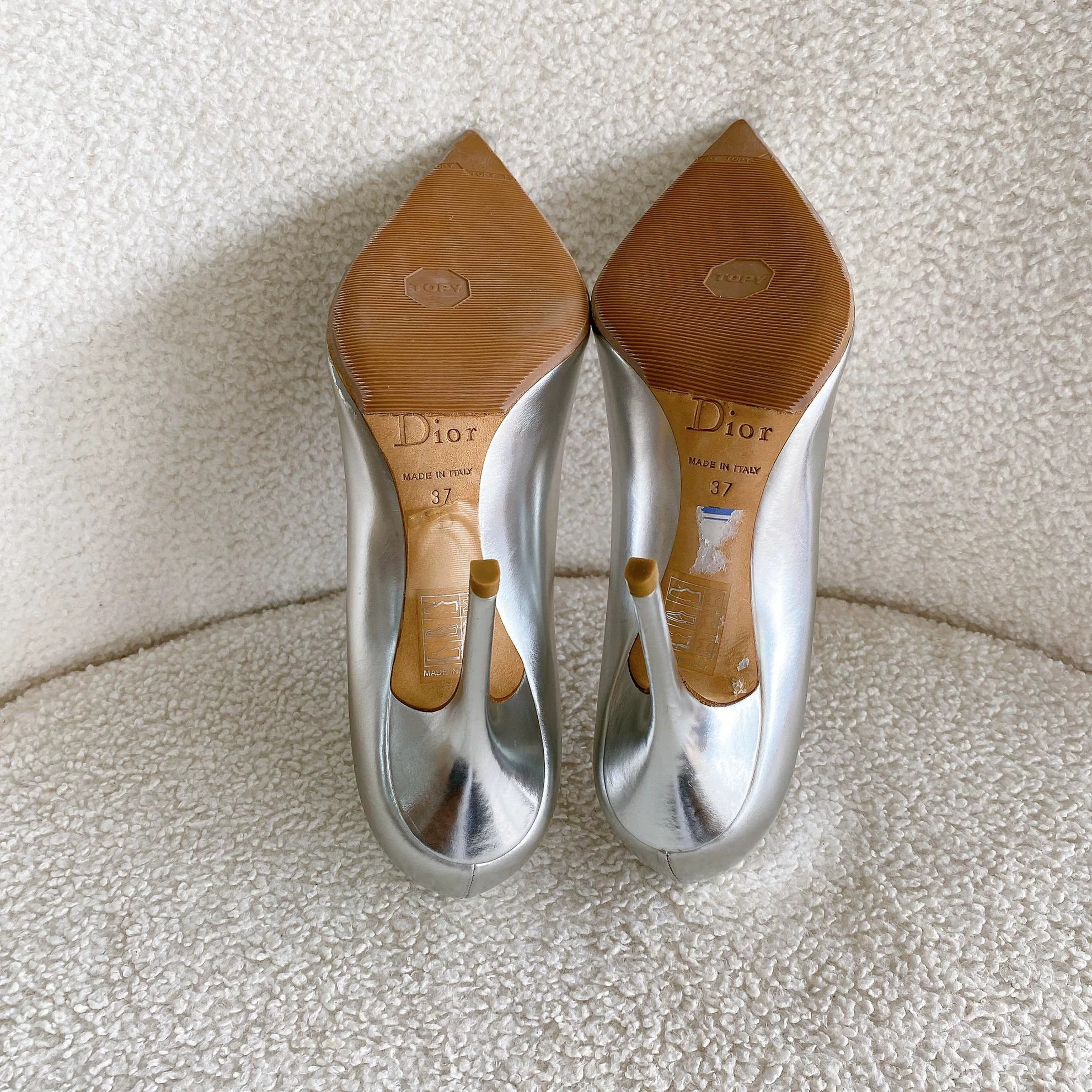 Christian Dior Monsieur Christian Dior Silver Heels 37 7681 Size US 6.5 / IT 36.5 - 6 Thumbnail
