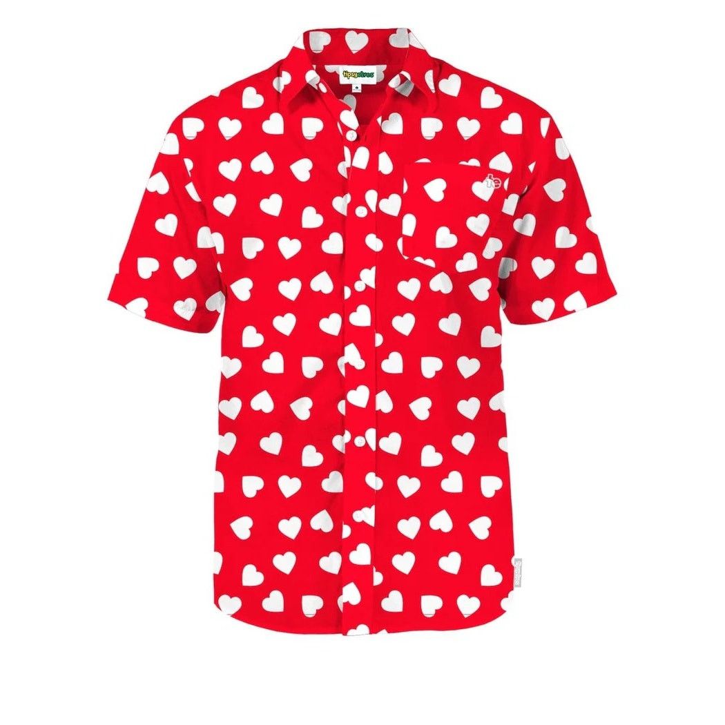 The Unbranded Brand Tipsyelves Men’s Heartbeat Button Down Shirt Size Large Size US L / EU 52-54 / 3 - 3 Thumbnail