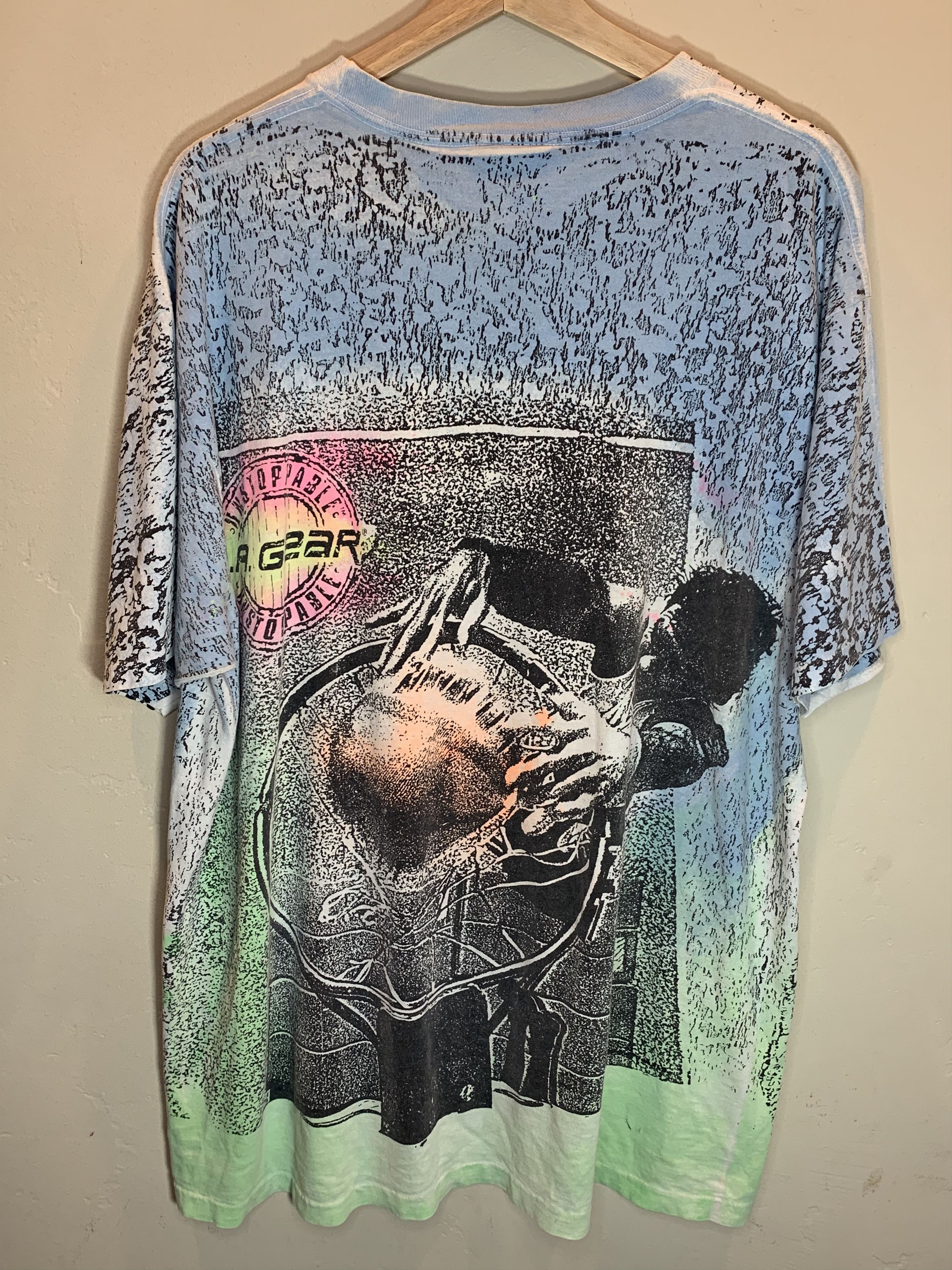 La Gear RARE Vintage LA Gear Basketball Dunk AOP Single Stitch Shirt Size US XL / EU 56 / 4 - 2 Thumbnail