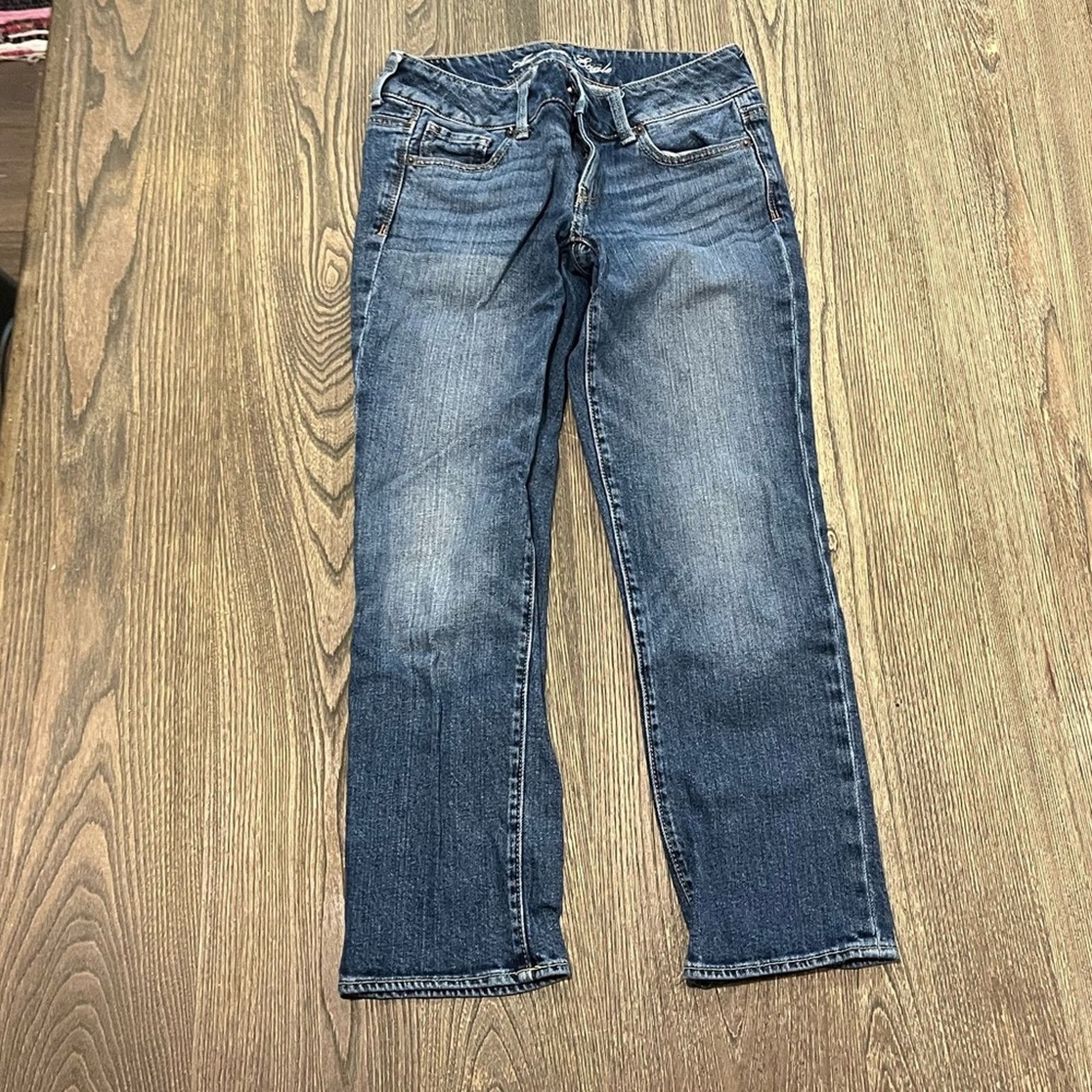 American Eagle Outfitters American Eagle Artist Jeans Straight Leg Low Rise Stretch 2 Size 26" / US 2 / IT 38 - 2 Thumbnail