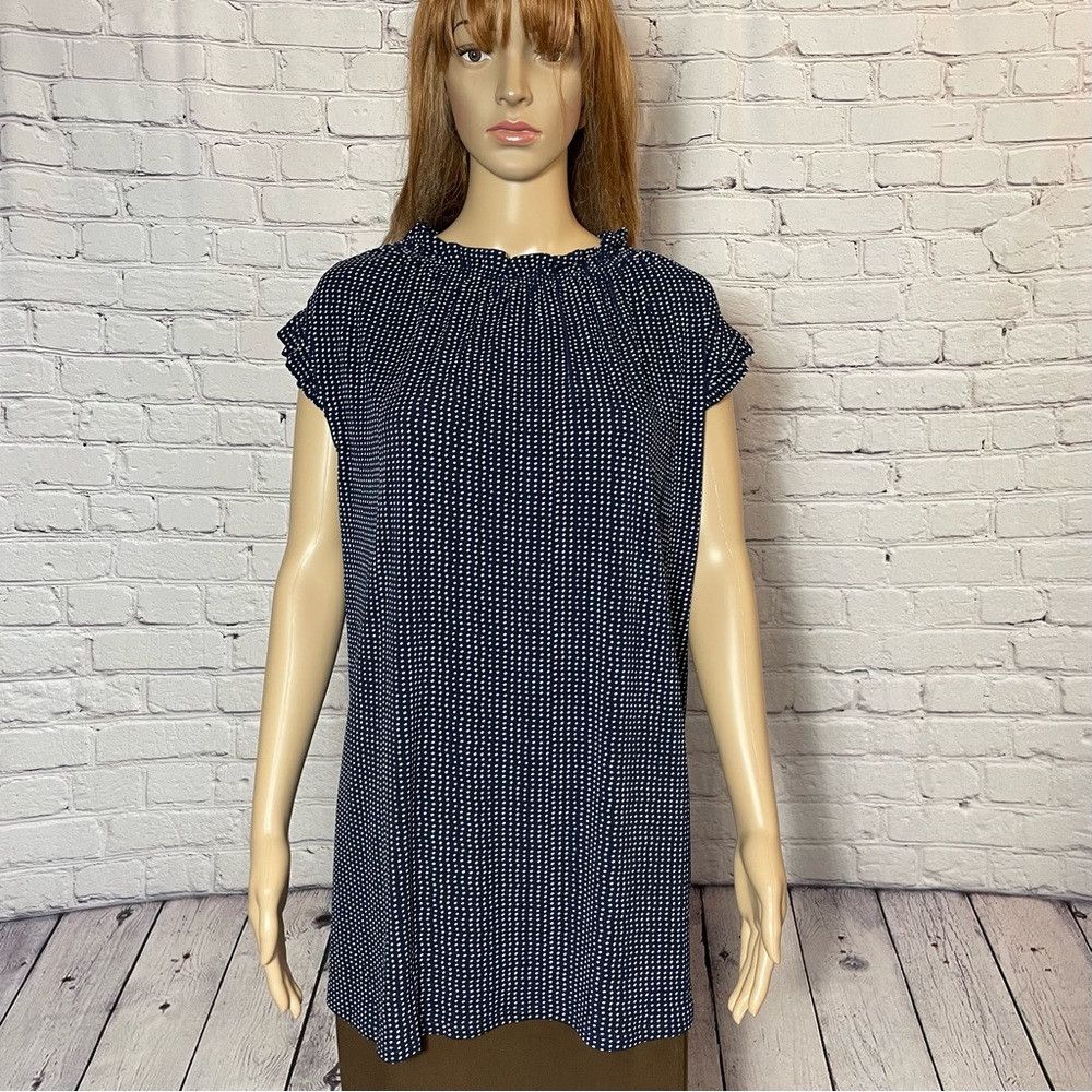 Adrianna Papell NWT New $59 Adrianna Papell Navy Polka Dot Ruffled Mock Nec Size 3XL / US 20-22 - 1 Thumbnail