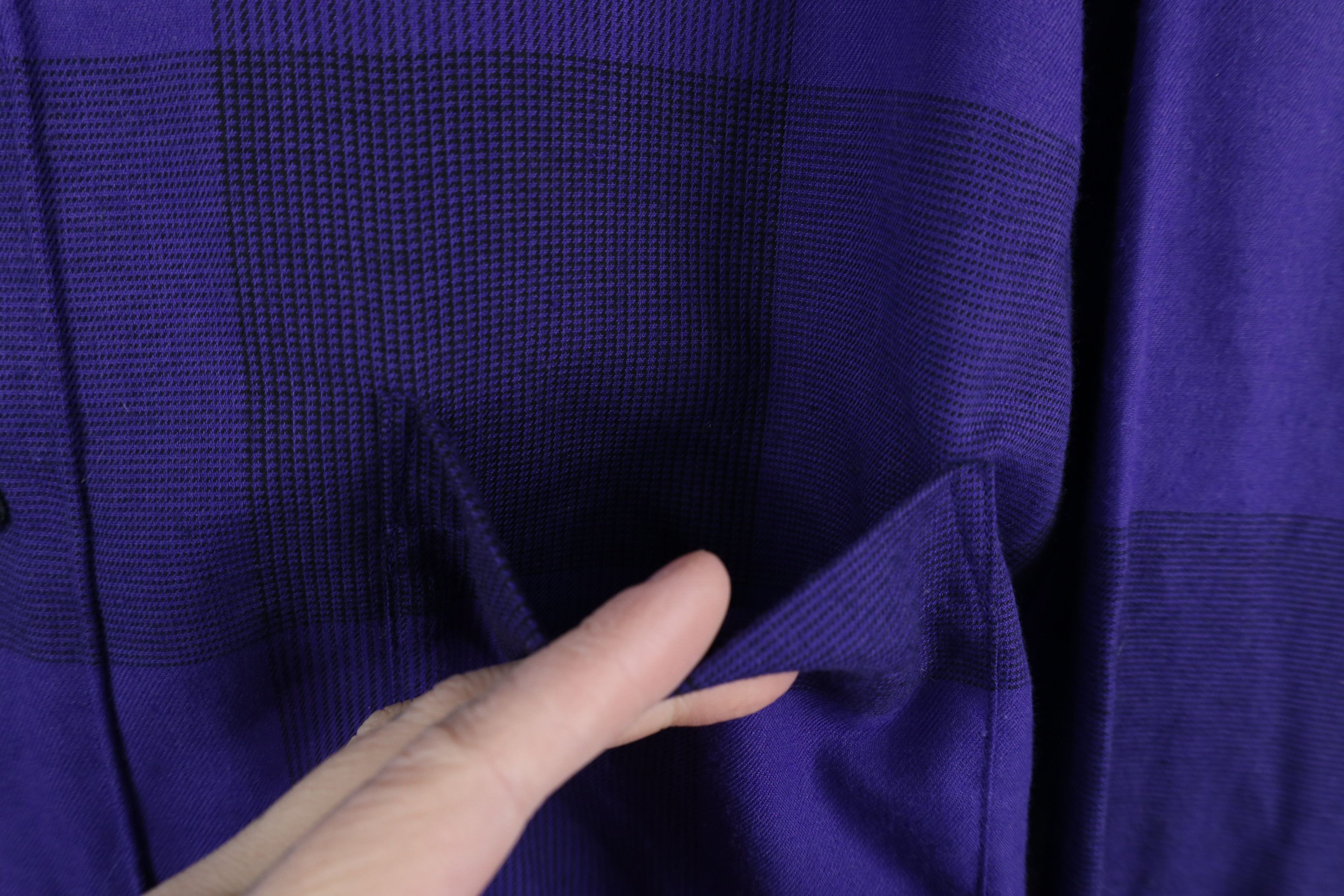 Vintage Vintage 90s Streetwear Flannel Button Down Shirt Purple Size US XL / EU 56 / 4 - 4 Thumbnail
