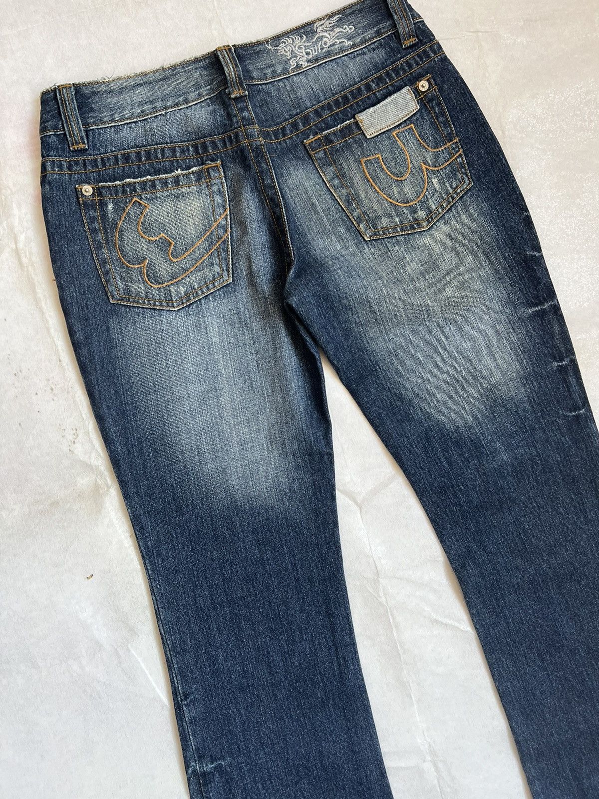 Japanese Brand Euro Distressed Patchwork Flared Jeans Wide Leg Size 29" - 11 Thumbnail