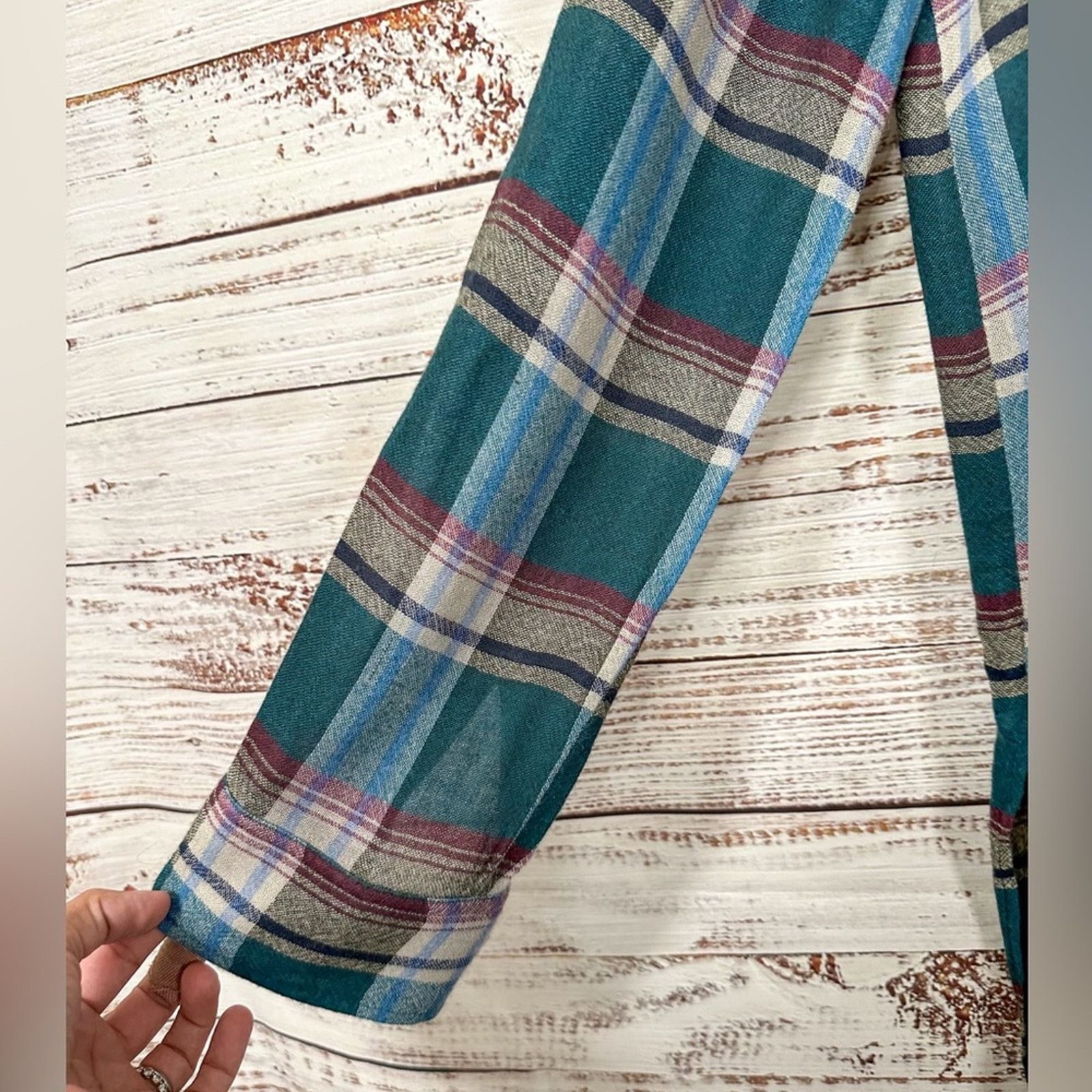 Anthropologie Akemi + Kin Lucie Flannel Plaid Tunic Shirt, EUC, Small Size S / US 4 / IT 40 - 7 Thumbnail