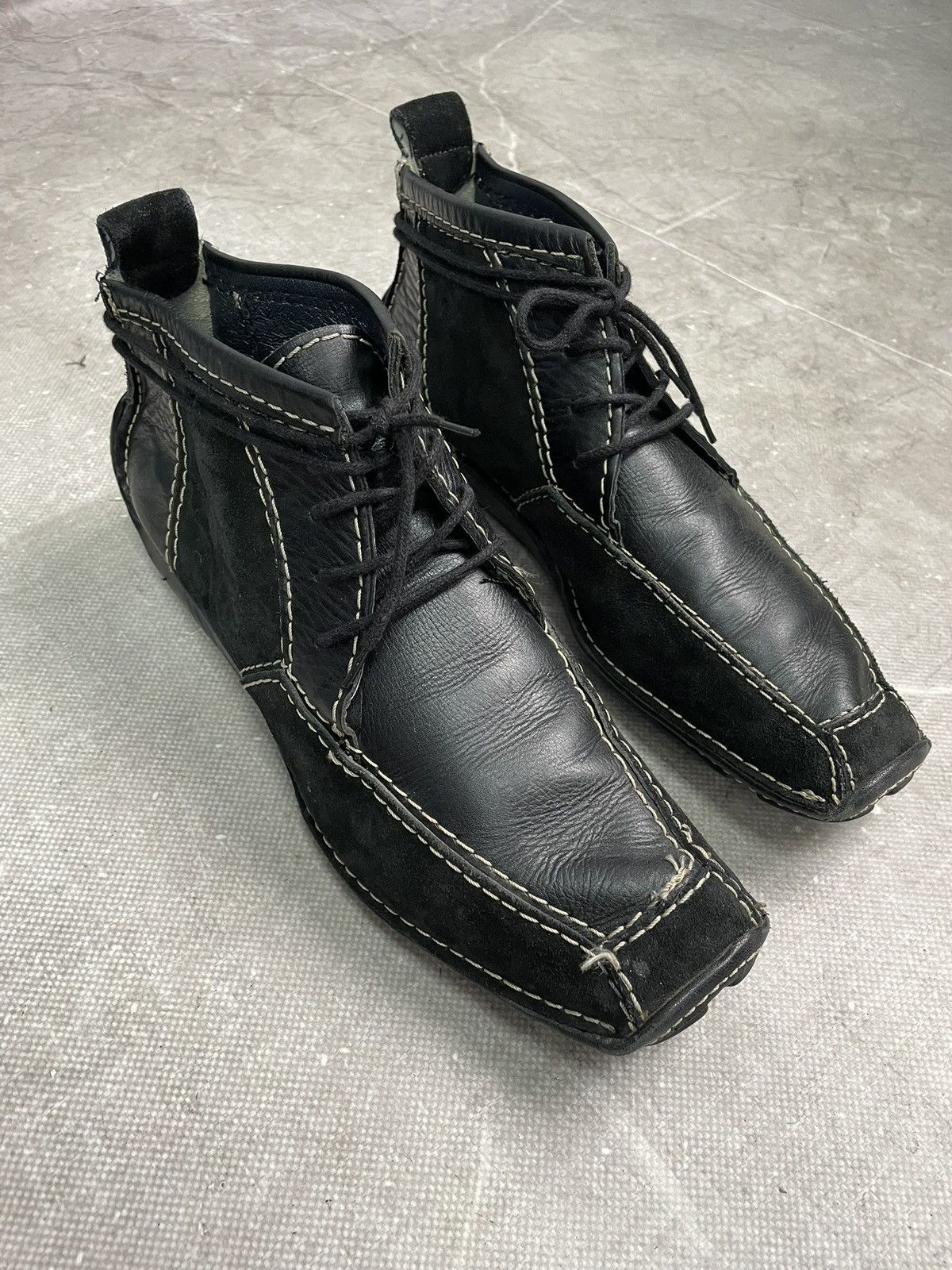14th Addiction 14thaddiction style stitched leather lace up boots hype y2k Size US 8 / EU 41 - 6 Thumbnail