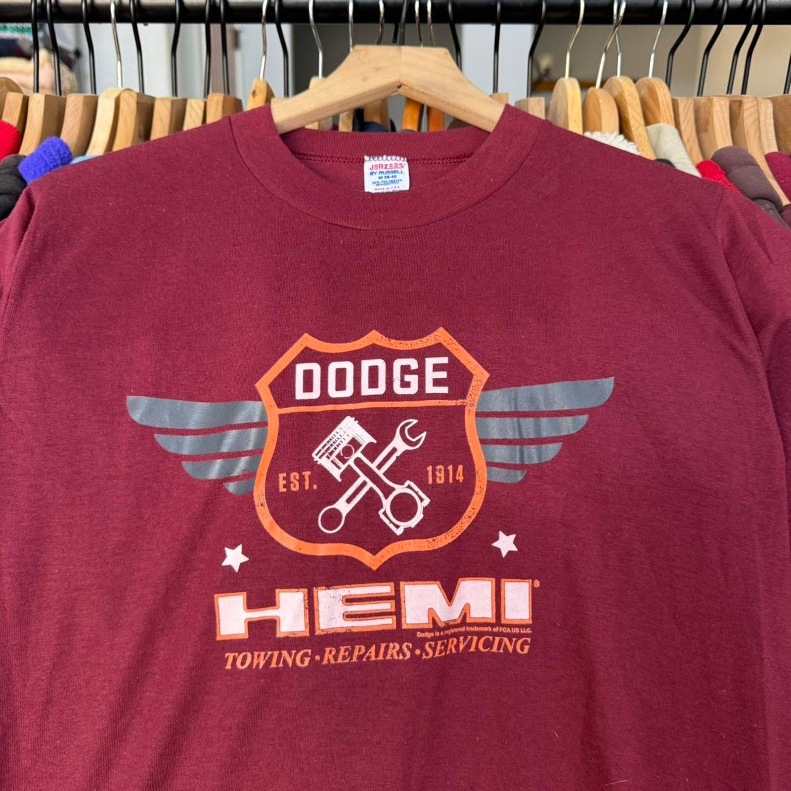 Jerzees Vintage 80s Dodge Hemi Retro Car T-Shirt Size US M / EU 48-50 / 2 - 2 Thumbnail