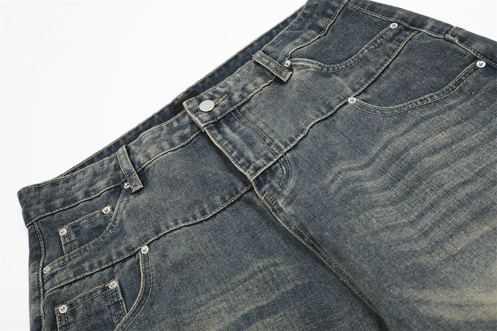 Japanese Brand × Jean Men's loose wide-leg punk washed ripped scimitar jeans Size US 32 / EU 48 - 4 Thumbnail