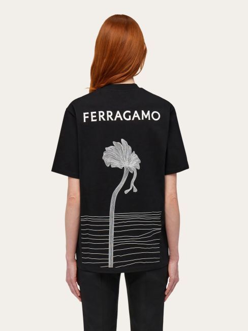 Salvatore Ferragamo o1s1rm0126 T-Shirt in Black Size M / US 6-8 / IT 42-44 - 3 Thumbnail