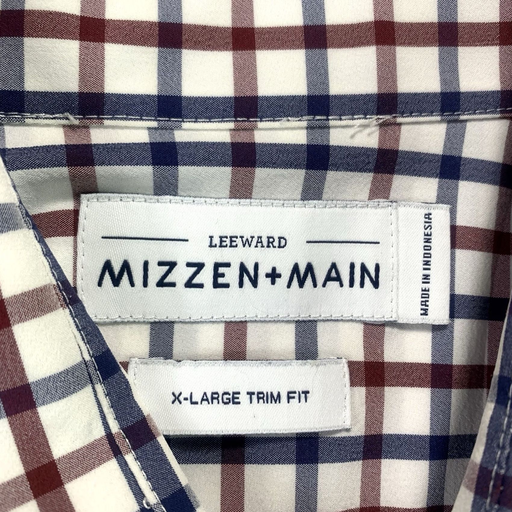Mizzen+Main Mizzen+Main Leeward Shirt Men’s XL Trim Fit Blue Red Check Performance Casual Business All Seasons Breathable Stretch Button-Up Size US XL / EU 56 / 4 - 2 Thumbnail