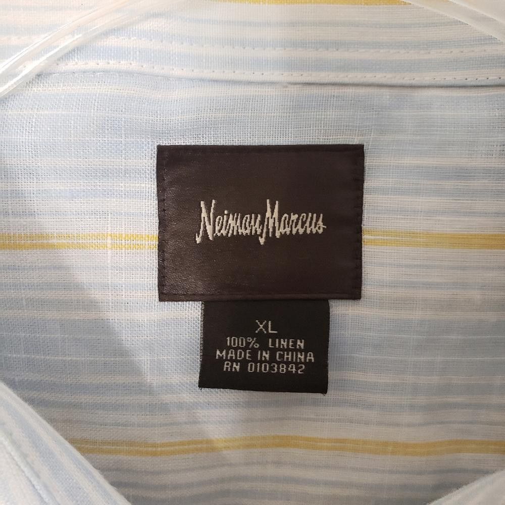 Neiman Marcus CT1438 Neiman Marcus Dress Shirt with Stripes XL Size 44R - 3 Thumbnail