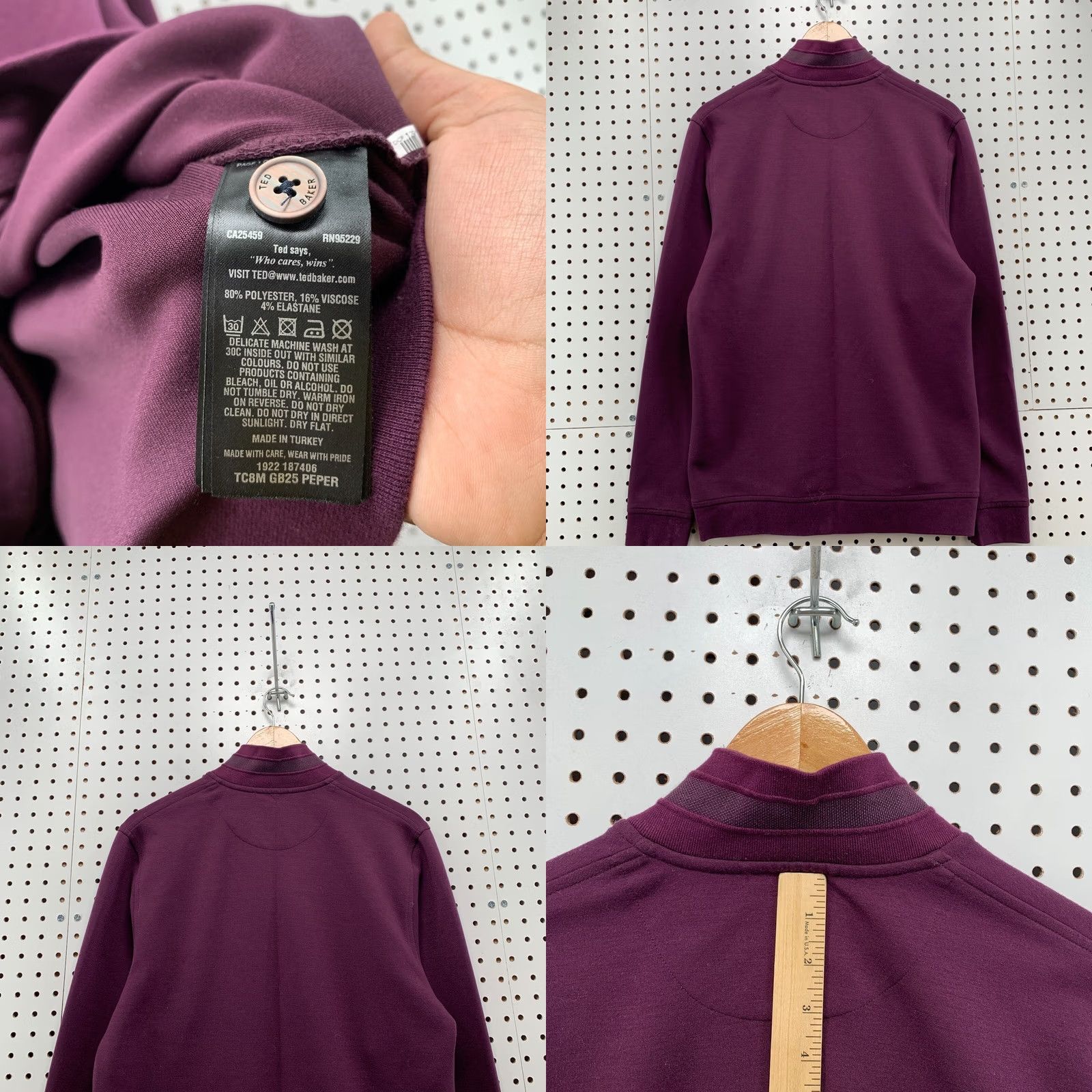 Ted Baker Ted Baker London Sweater Pullover 1/4 Zip Long Sleeve Purple Men’s Size 3 Size US S / EU 44-46 / 1 - 9 Thumbnail