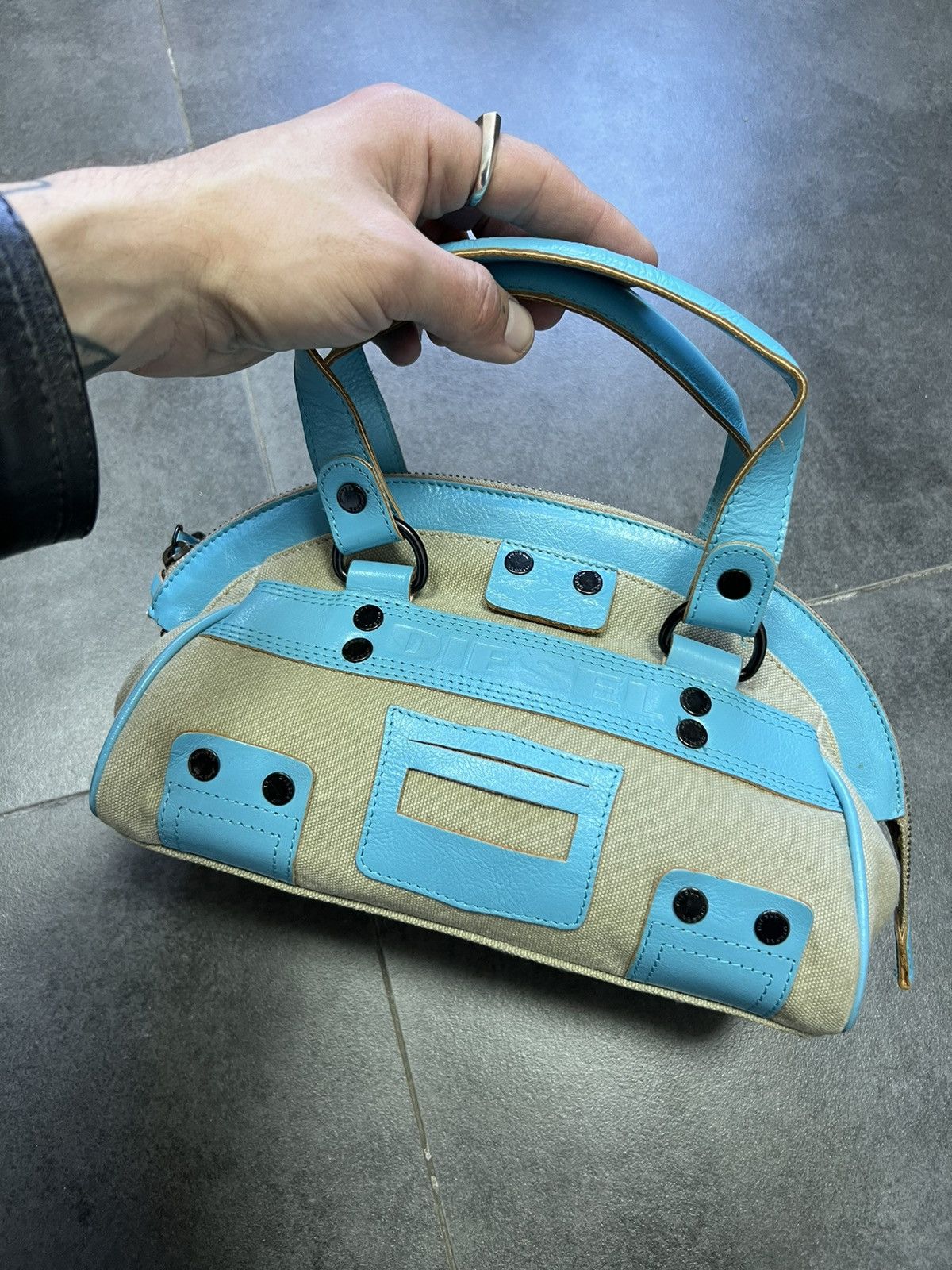 image of Avant Garde x Diesel Spare Parts Archive Mini Bag in Blue, Women's