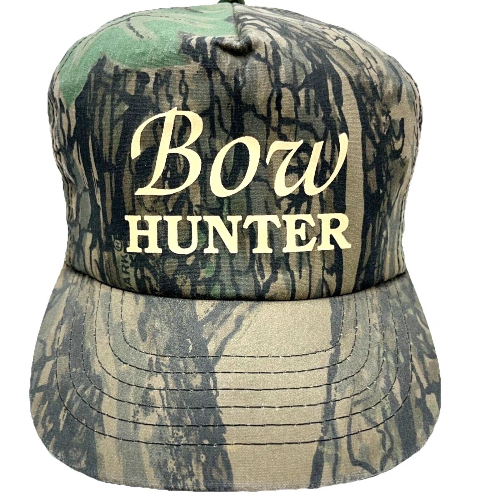 Hunter VINTAGE Trebark Camo Trucker Hat Cap SnapBack USA 80s 90s Hunting Bow Hunter Tee Size ONE SIZE - 2 Thumbnail