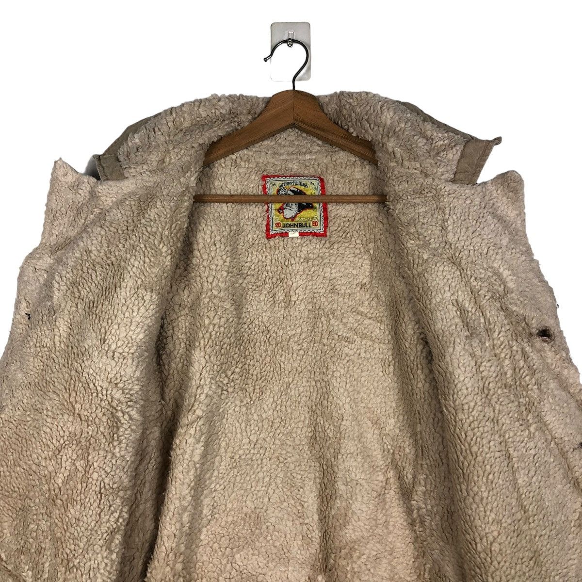 Johnbull 🔥VINTAGE BIKER SHEARLING JACKET DOUBLE COLLAR JOHN BULL Size US M / EU 48-50 / 2 - 16 Thumbnail